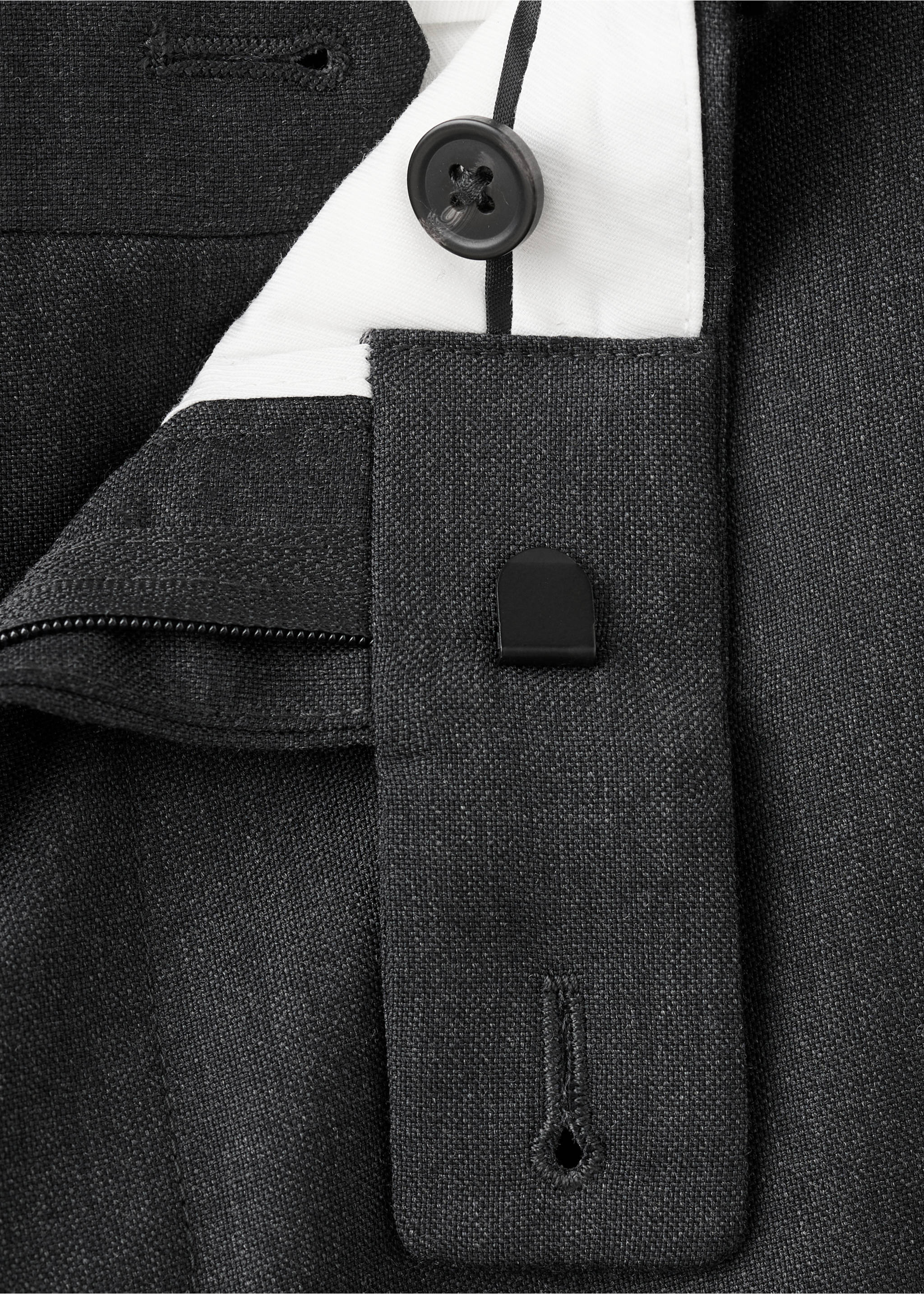 Turin 100% wool suit trousers - Details of the article 8, Grey. Ref: 27071272-00.