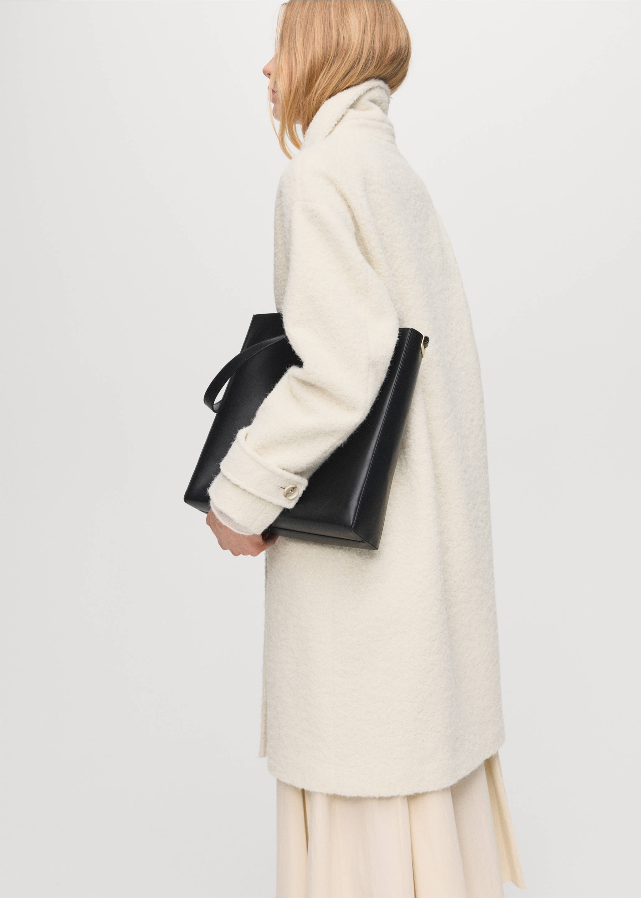 翻领珠皮呢大衣 - null, 米色. Ref: 27071273-00.