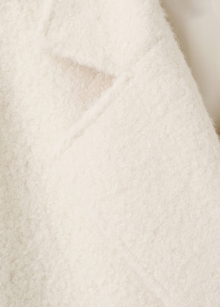 Lapels bouclé coat — Ecru
