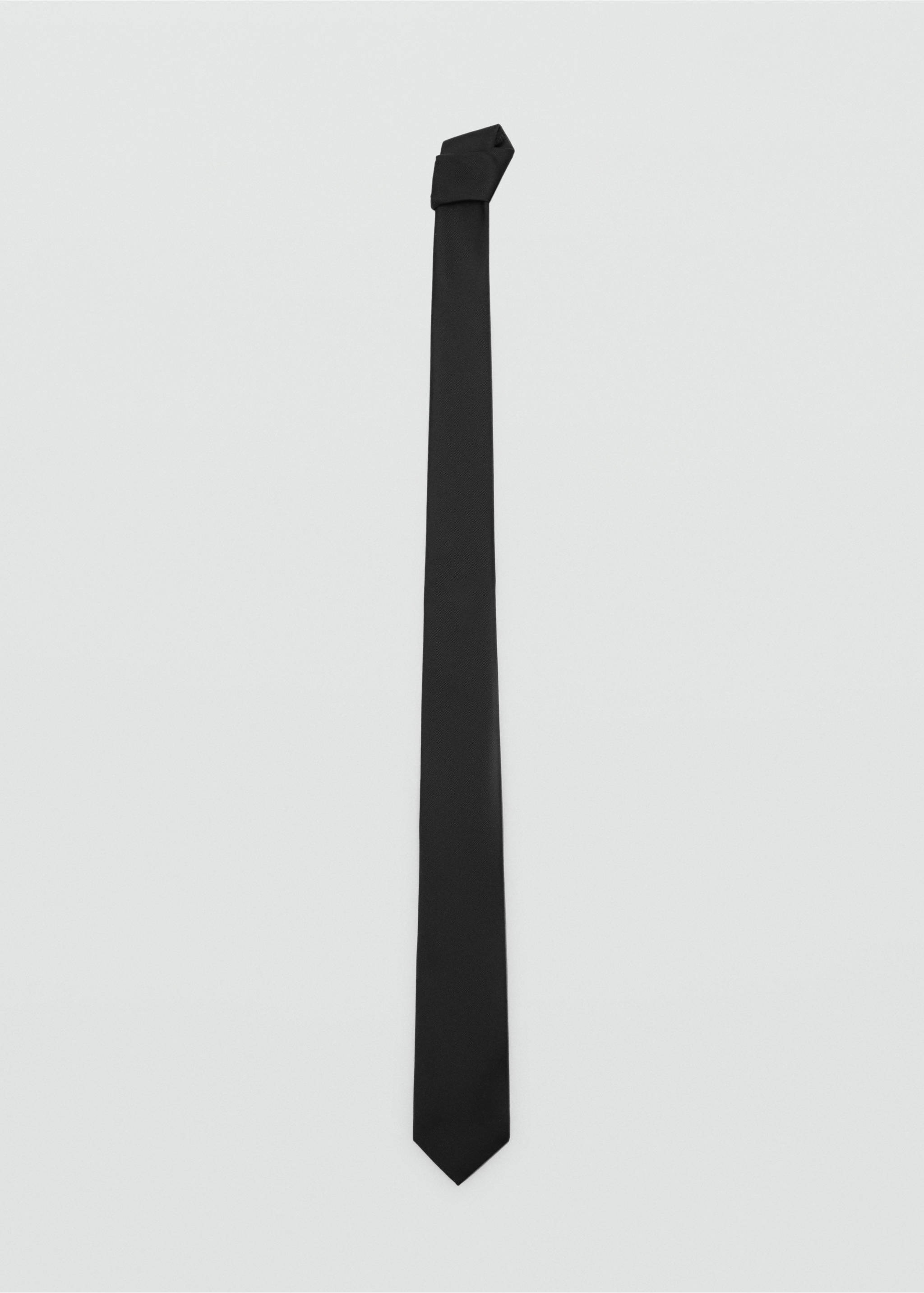 Smooth micro-structured tie - Article without model, Black. Ref: 27071276-00.