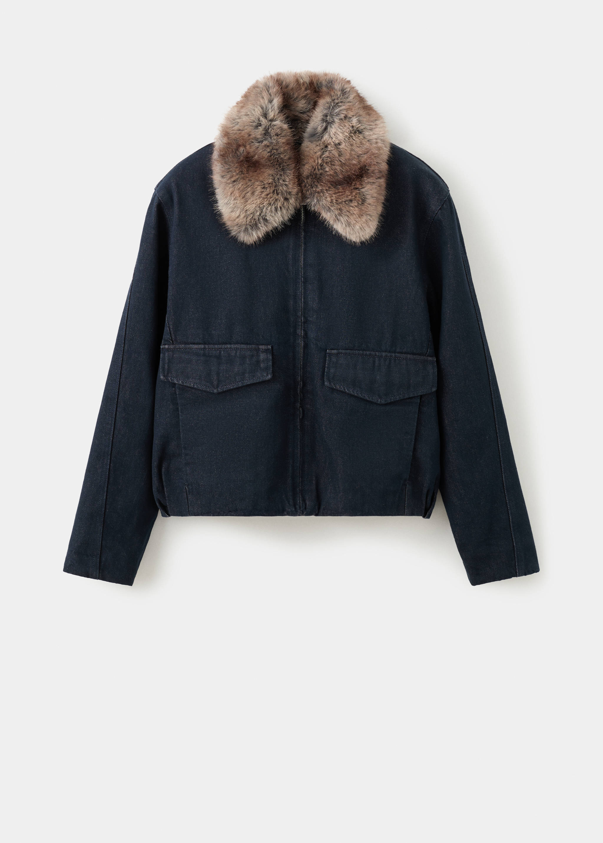 Denim jacket with fur collar - Article without model