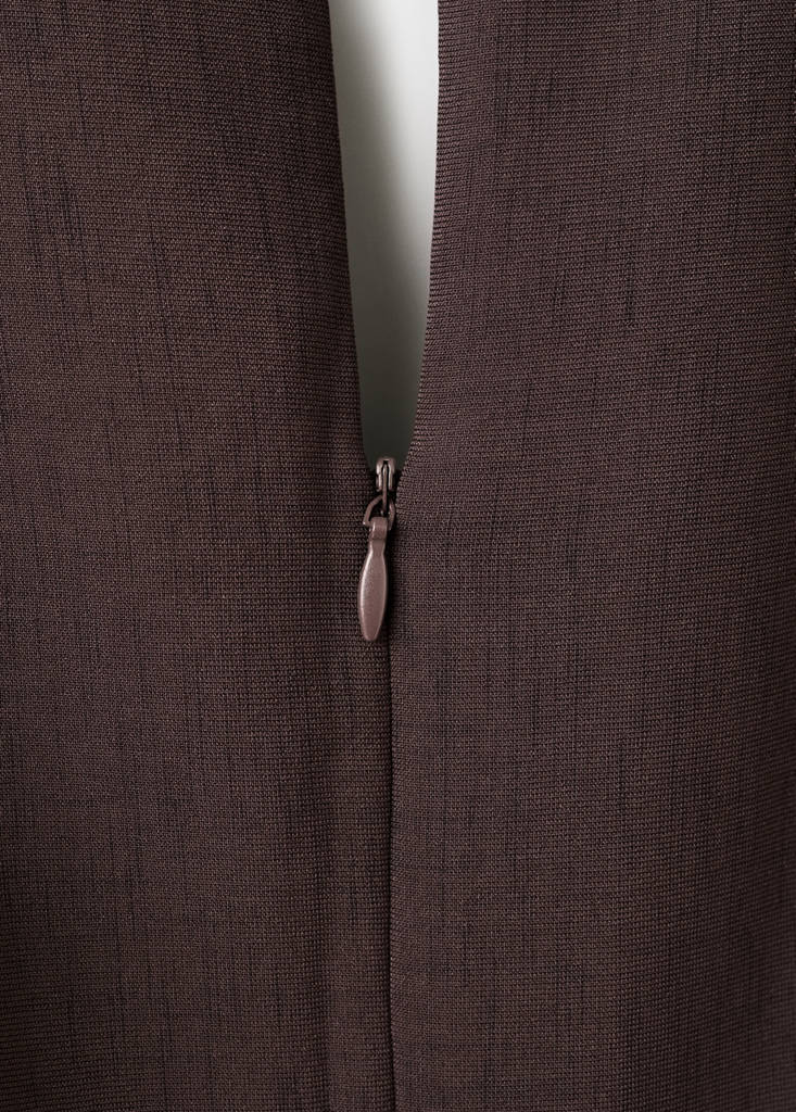Pleated jumpsuit with belt — Brown