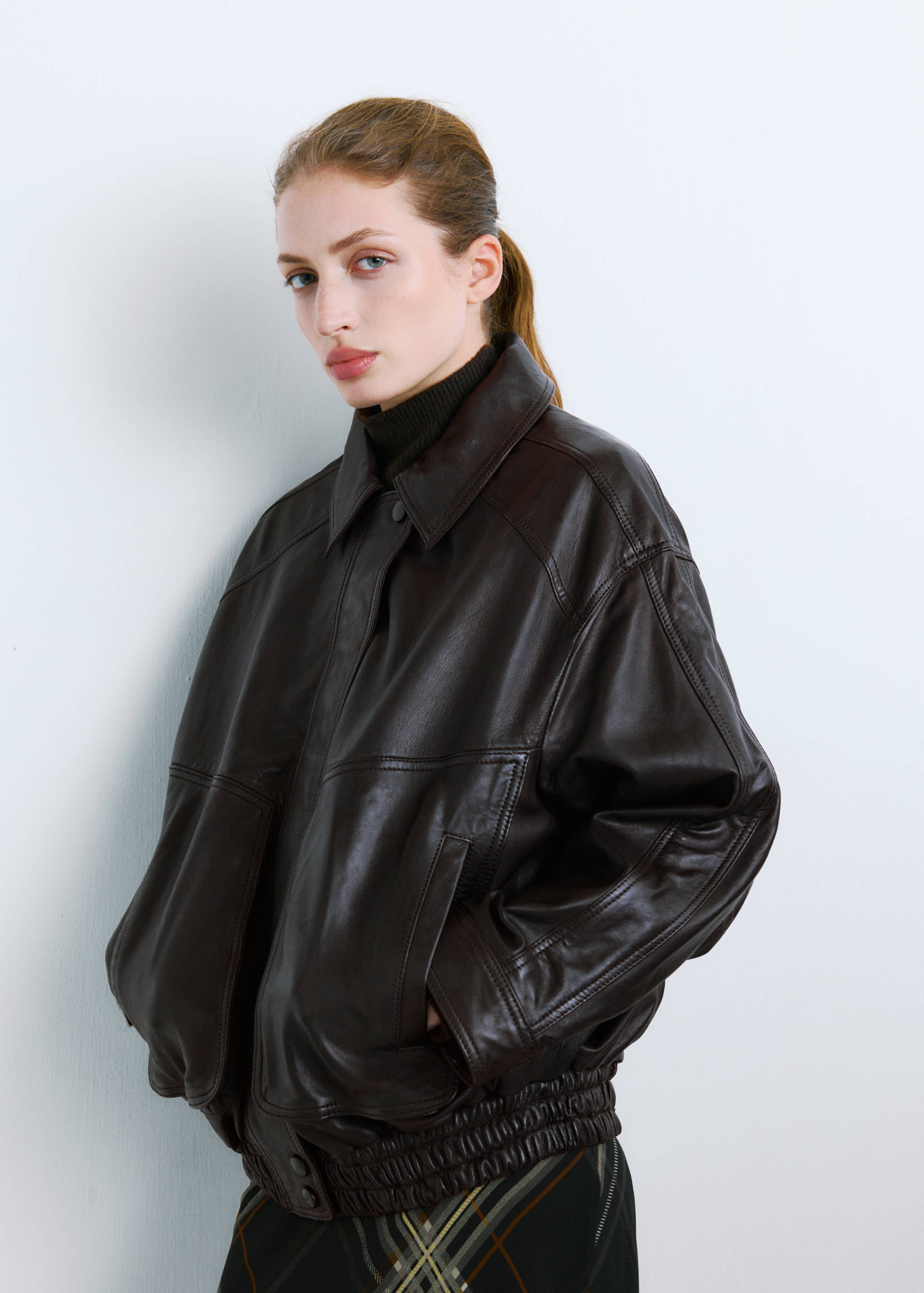 Oversized leather jacket - Medium plane