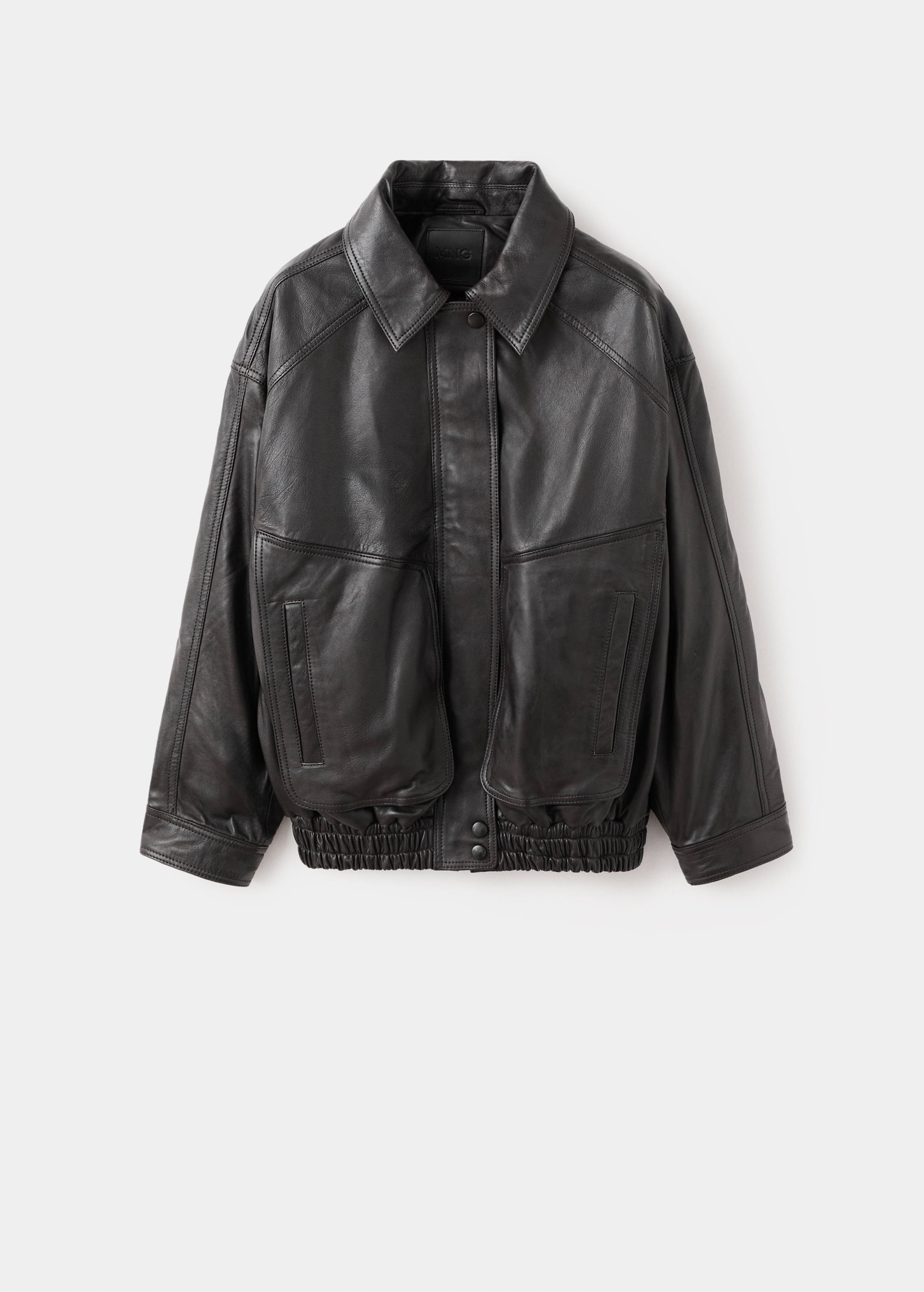 Oversized leather jacket - Article without model