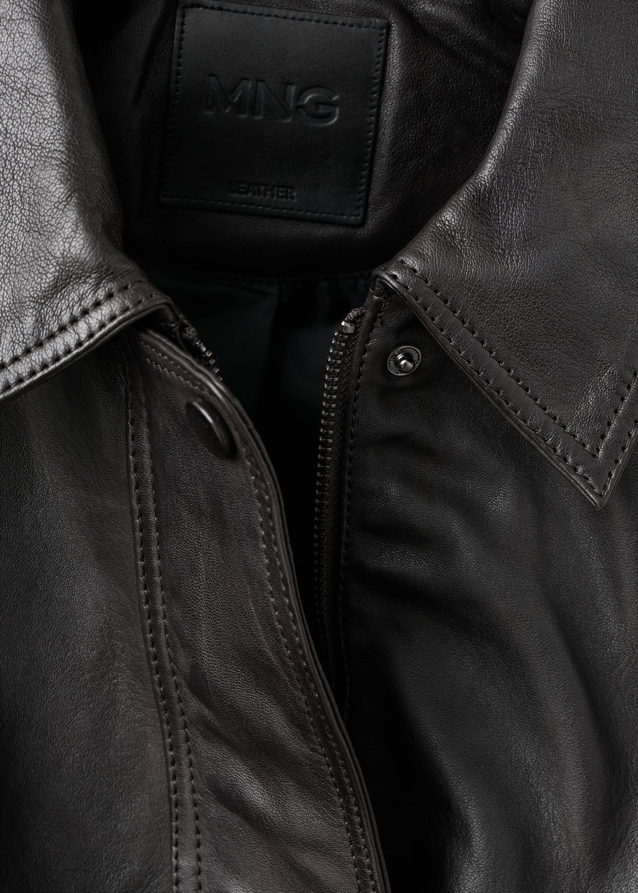 Oversized leather jacket - Details of the article 9