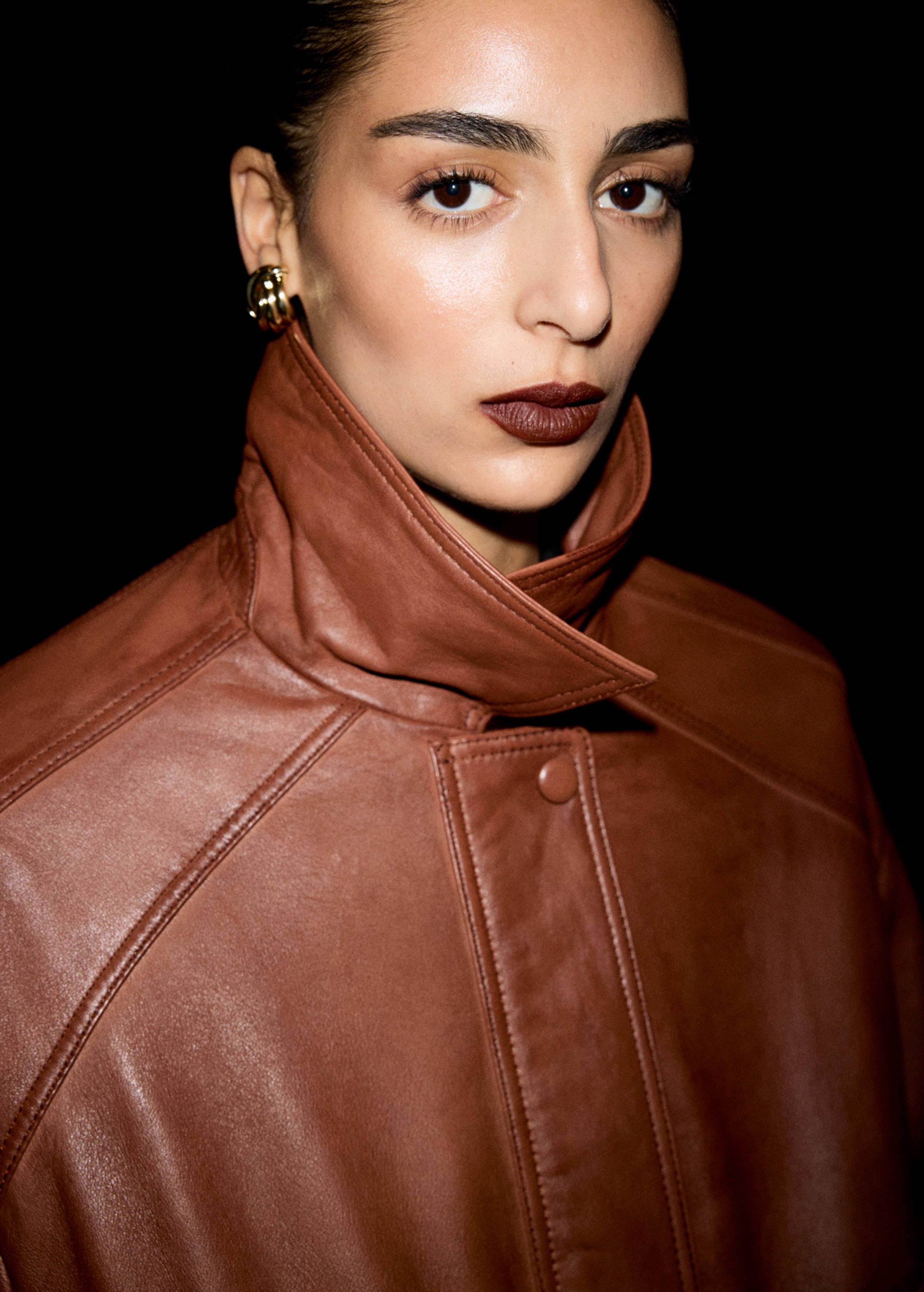 Oversized leather jacket - Details of the article 1