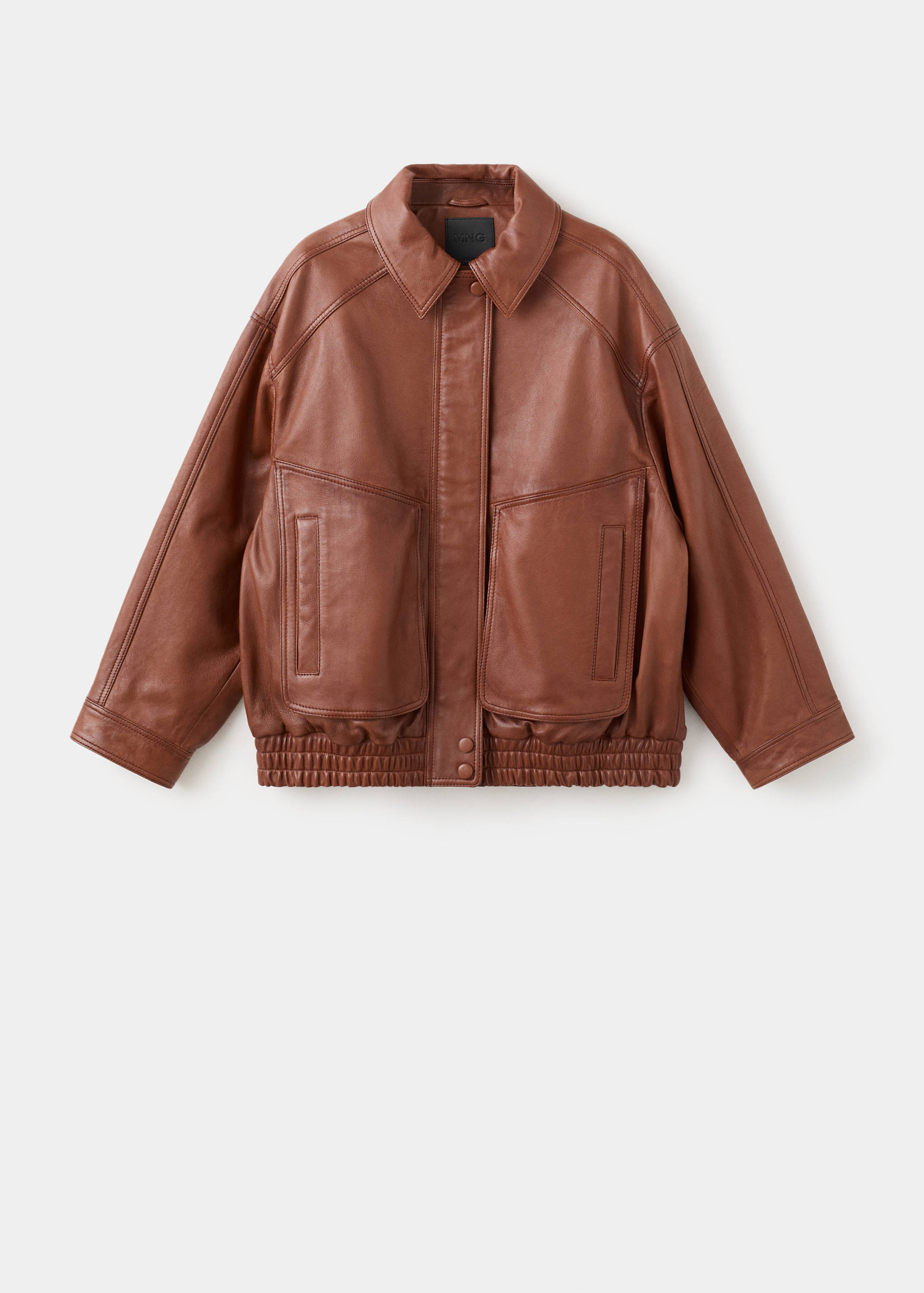 Oversized leather jacket - Article without model