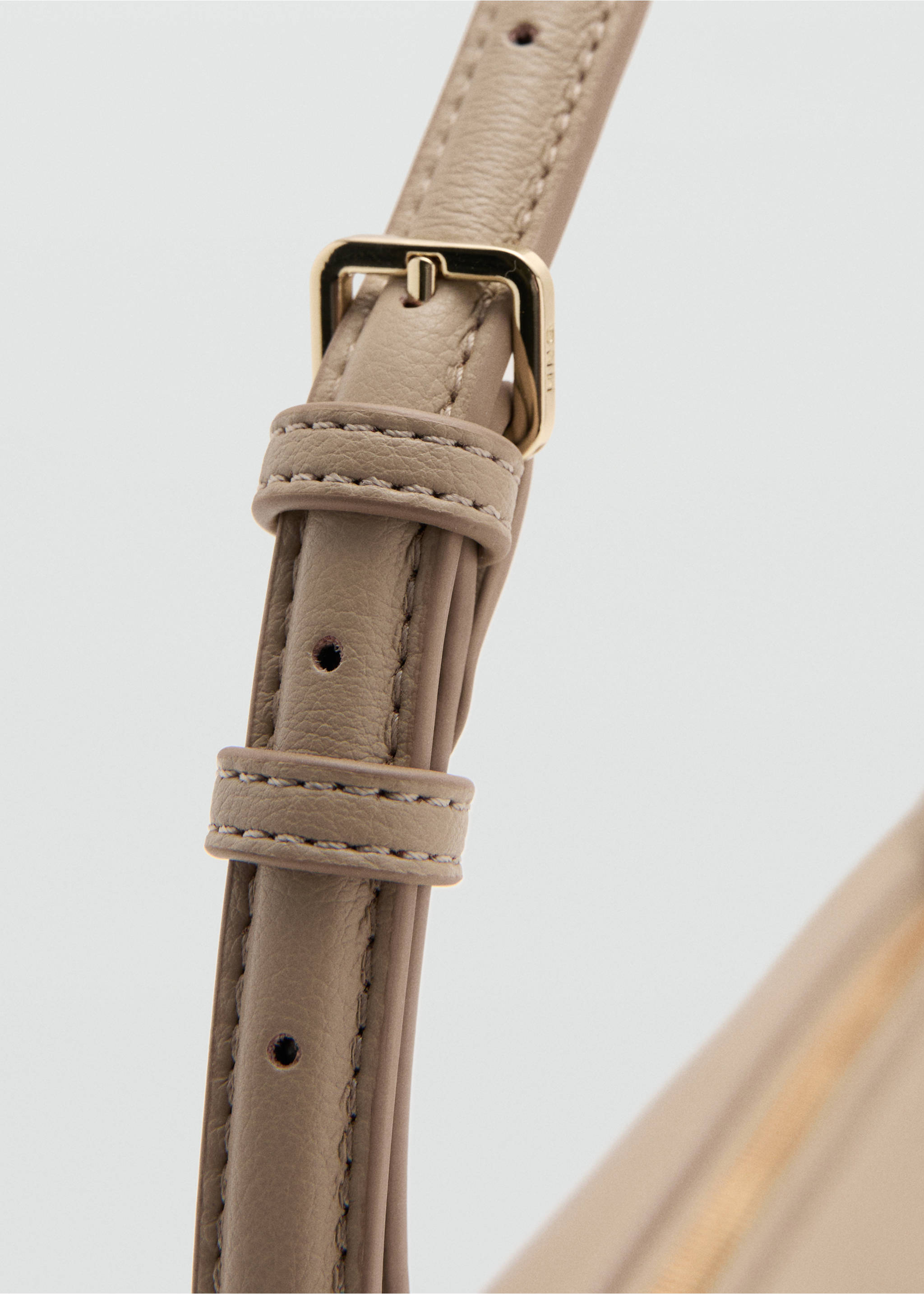 Faux-leather shoulder bag - Details of the article 1, Beige. Ref: 27071286-00.