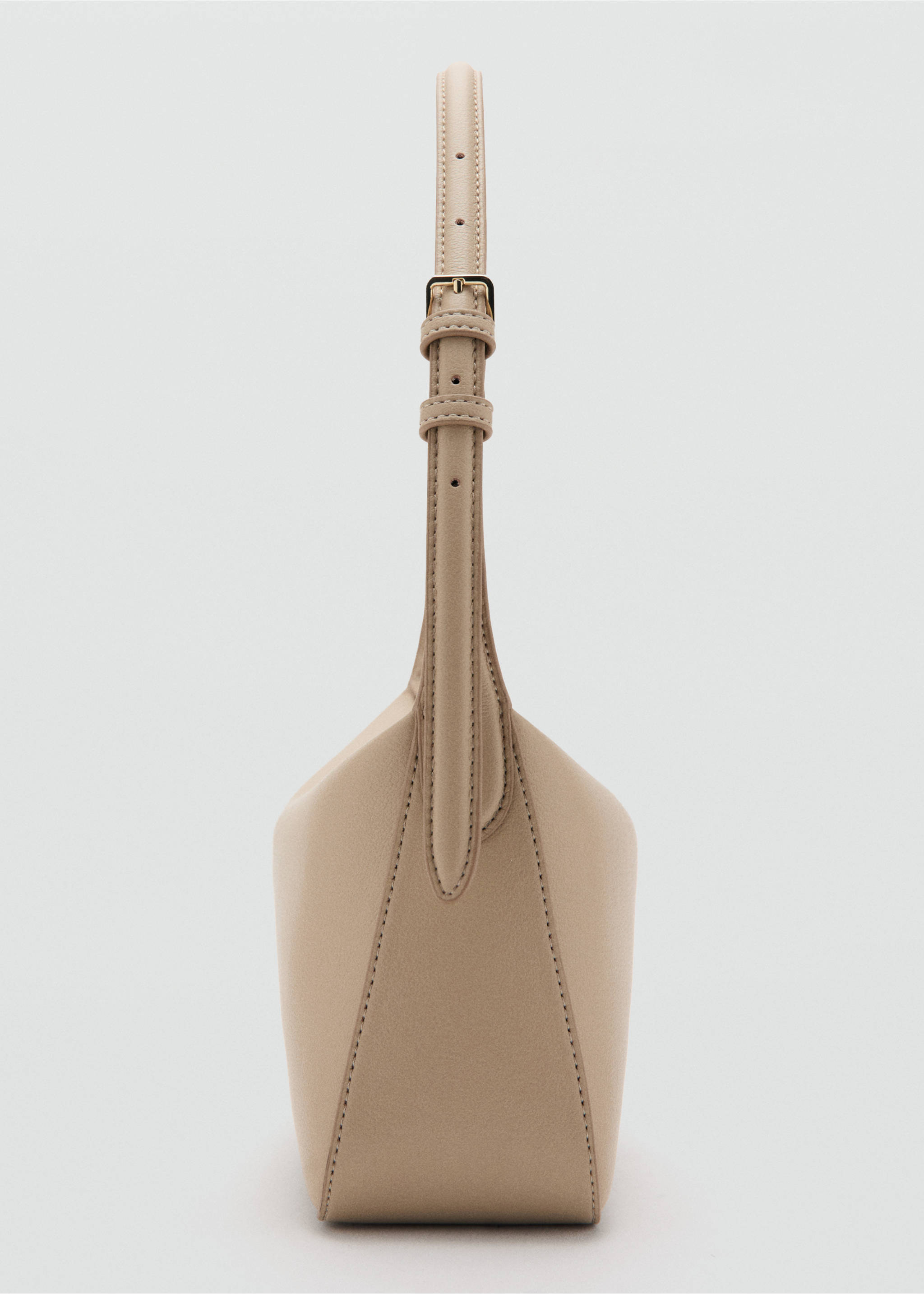 Faux-leather shoulder bag - Details of the article 2, Beige. Ref: 27071286-00.