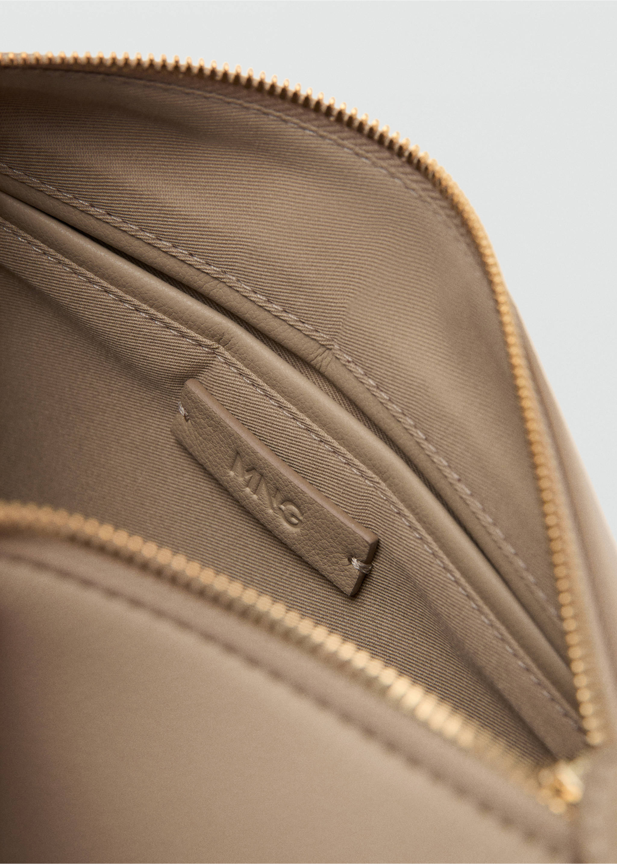 Faux-leather shoulder bag - Details of the article 3, Beige. Ref: 27071286-00.