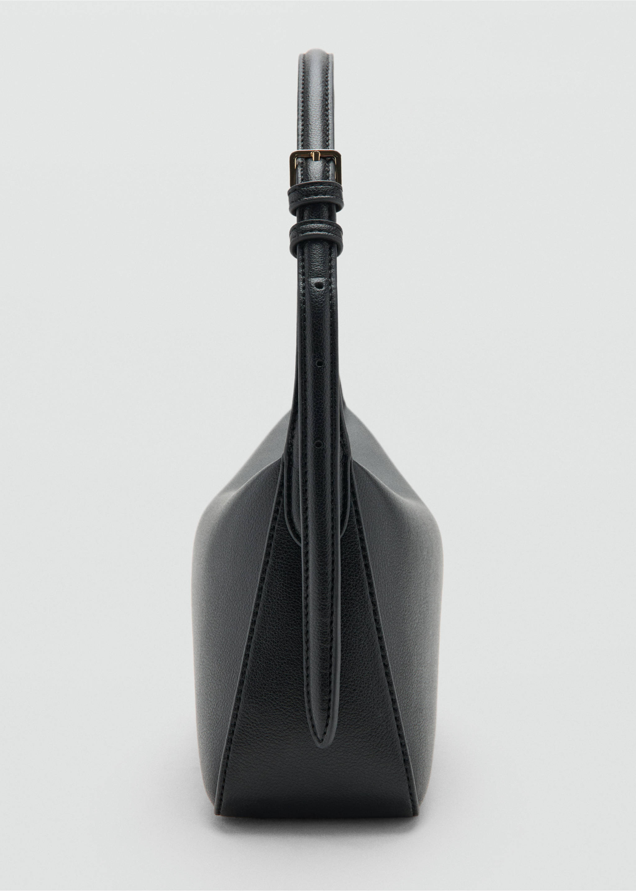 Faux-leather shoulder bag - Details of the article 1, Black. Ref: 27071286-00.