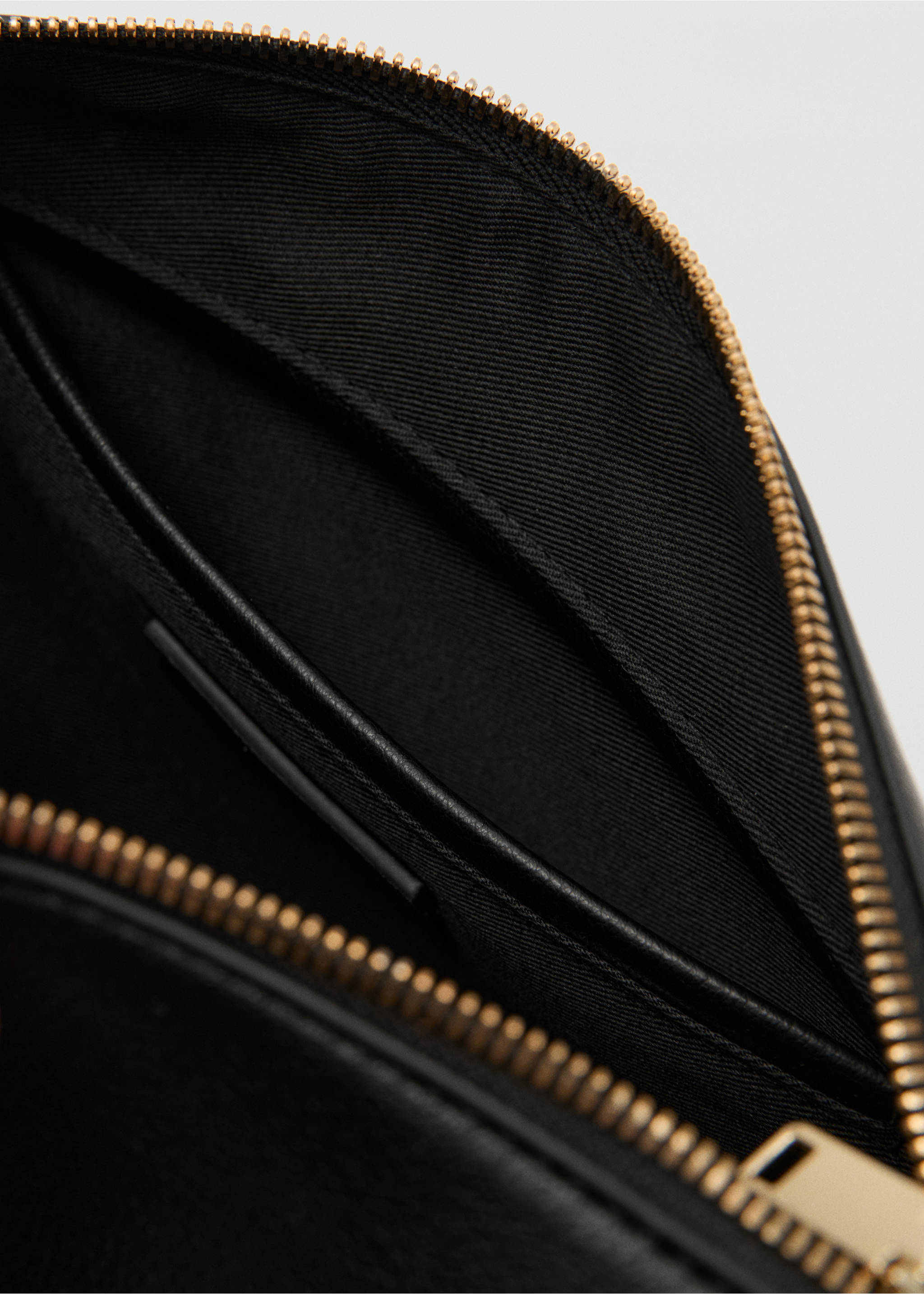 Faux-leather shoulder bag - Details of the article 3, Black. Ref: 27071286-00.