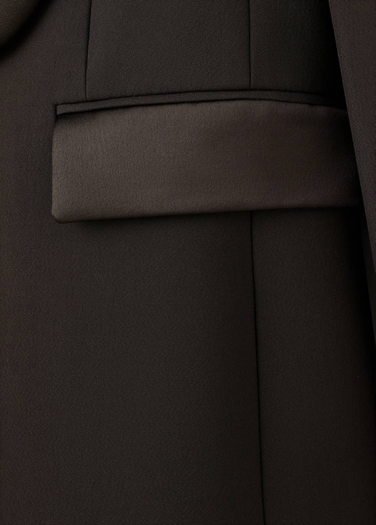 Satin jacket with lapels — Brown