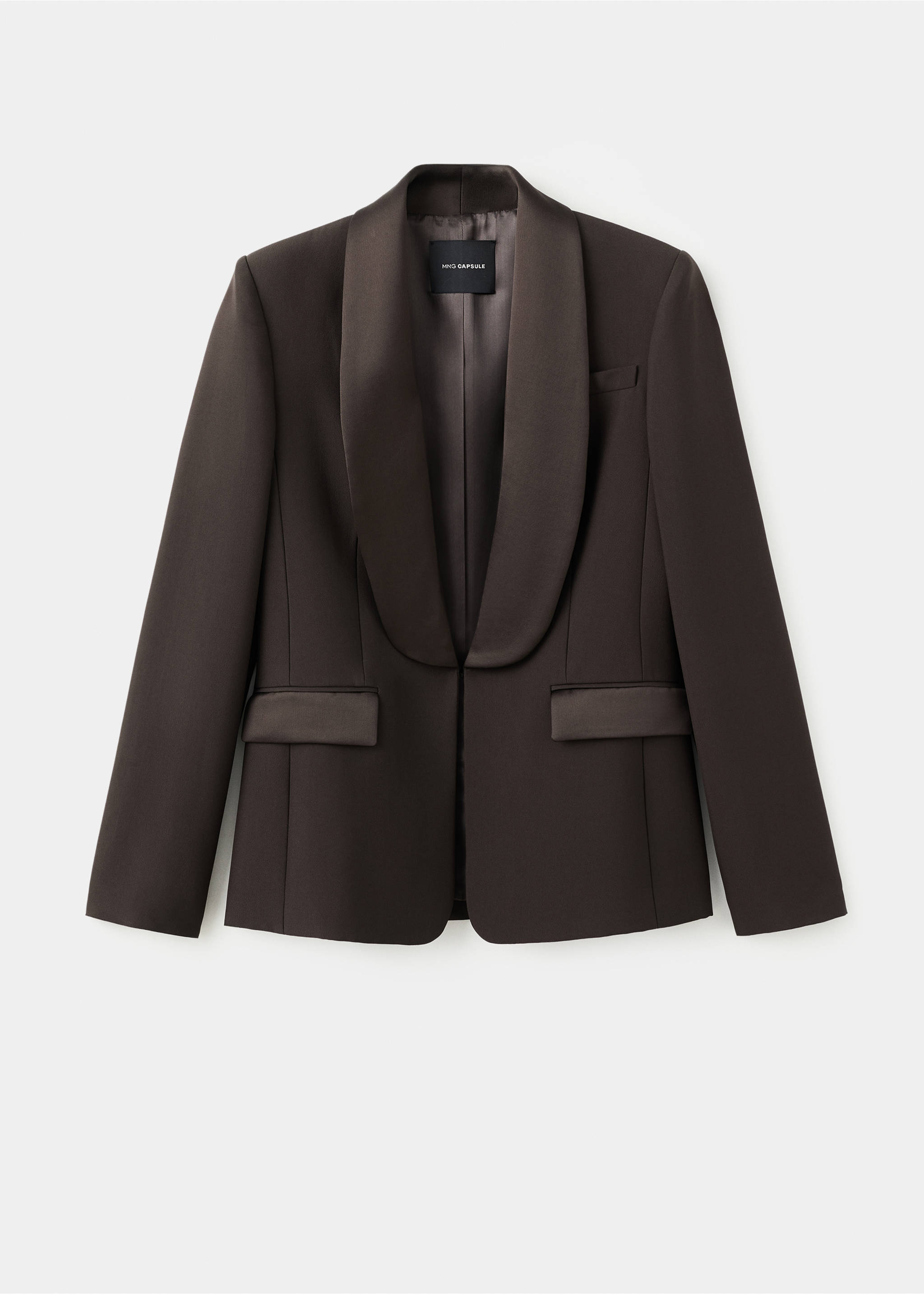 Blazer solapas satinadas - Artículo sin modelo, Marrón. Ref: 27071287-00.