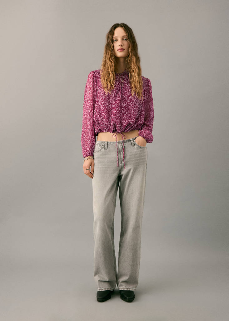 Paisley print blouse — Maroon