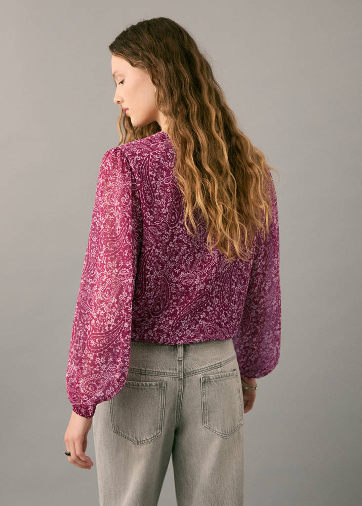 Paisley print blouse — Maroon