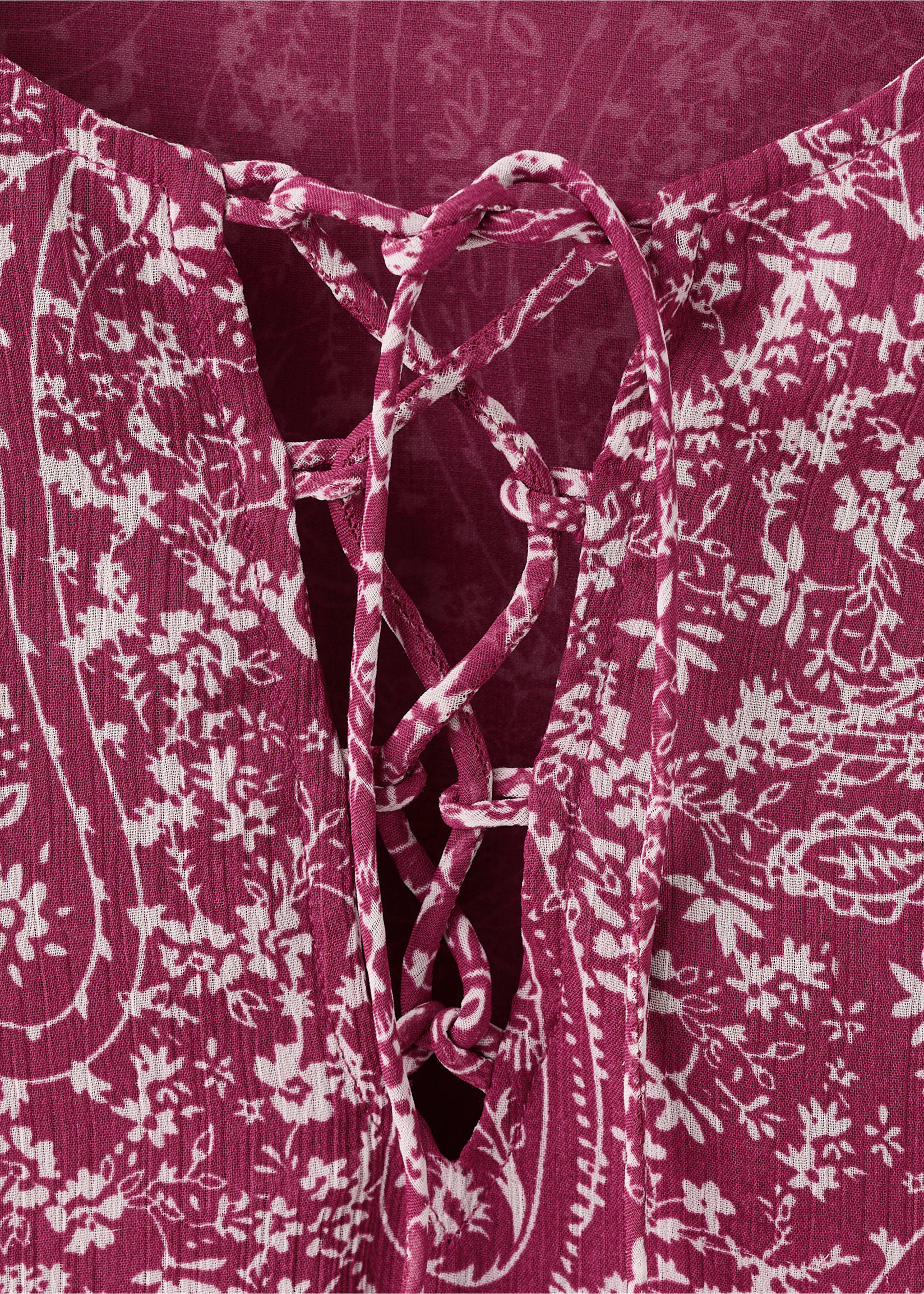 Paisley print blouse - Details of the article 8, Maroon. Ref: 27071288-00.