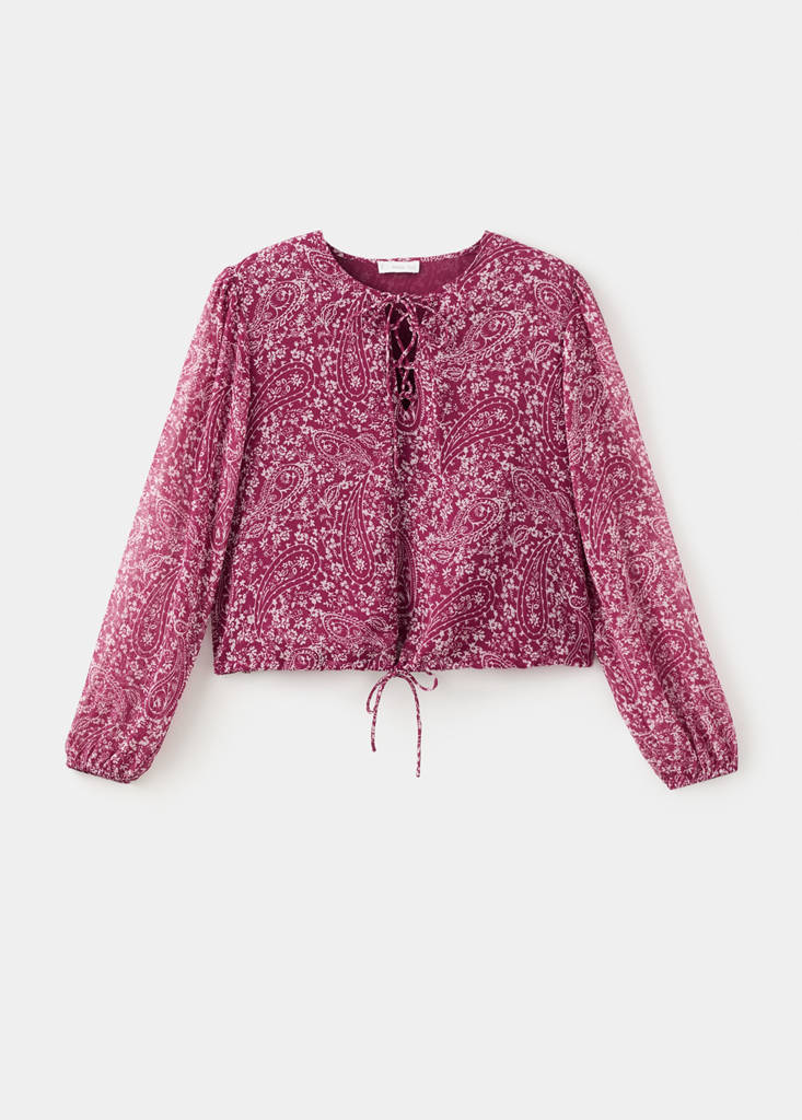 Paisley print blouse — Maroon