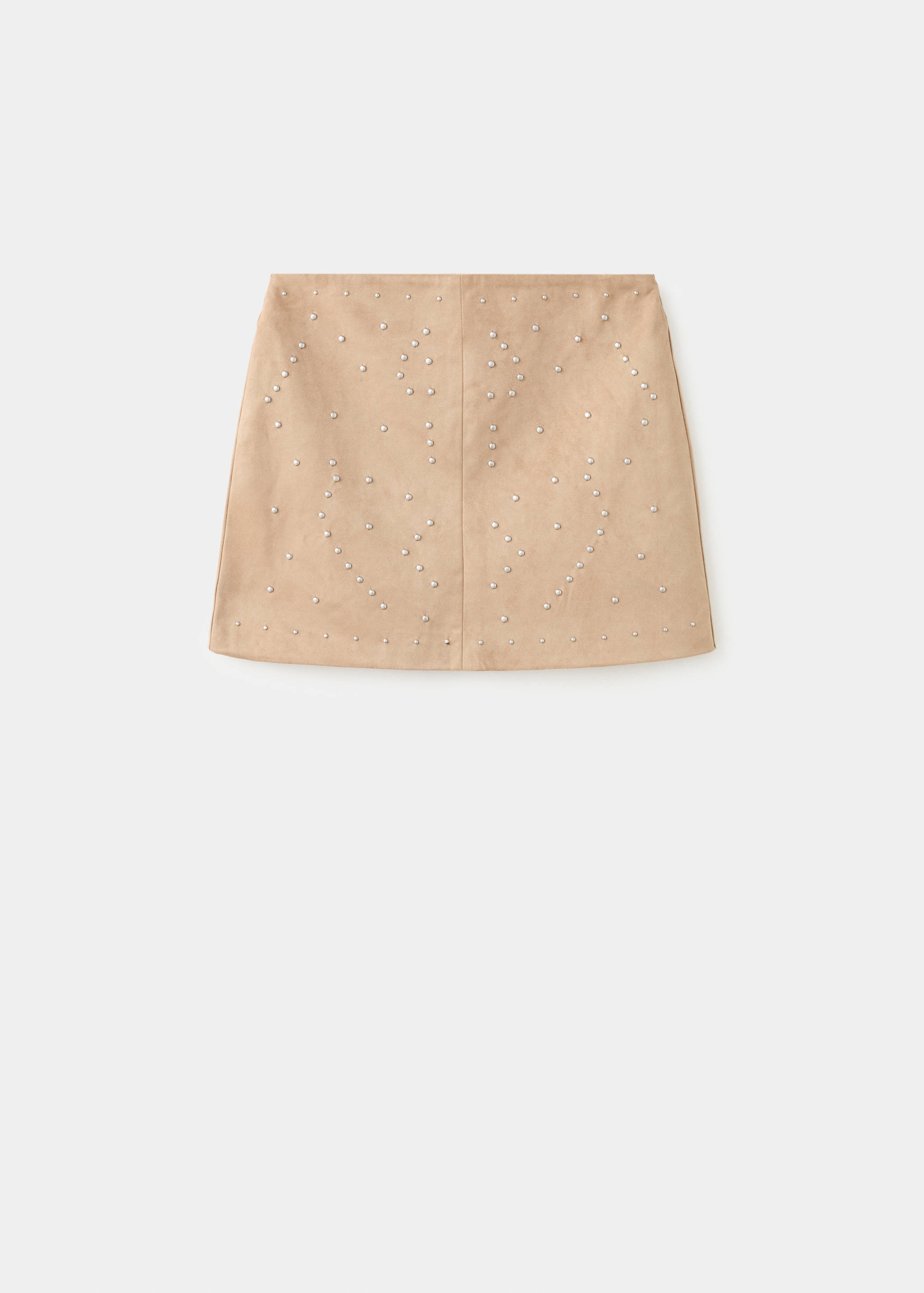 Короткая замшевая юбка с заклепками - Изделие без модели