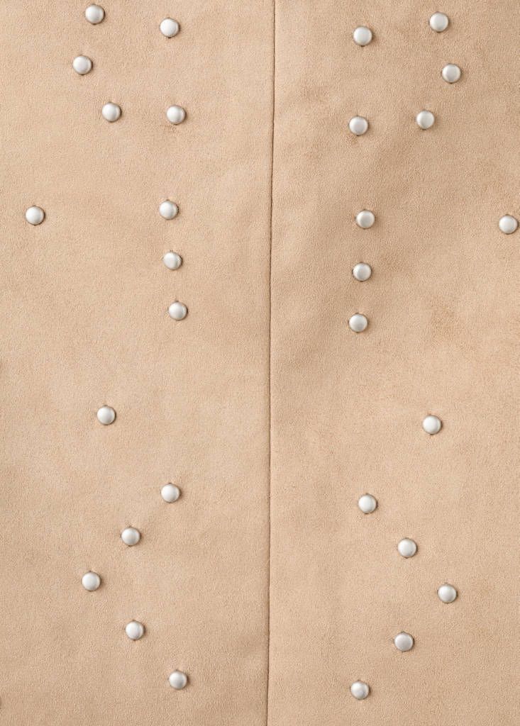 Studded suede short skirt — Sand