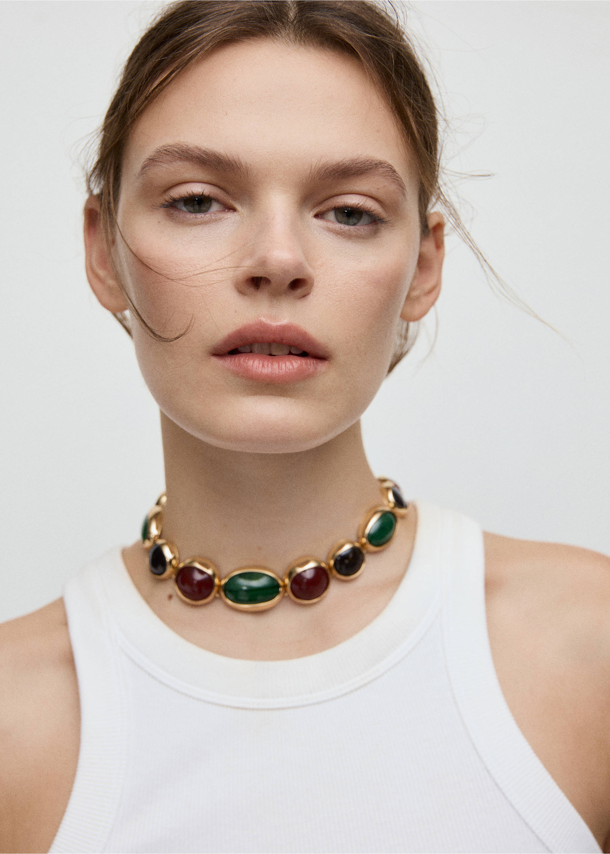 Combined-resin bead necklace - Details of the article 9, Gold. Ref: 27071294-00.