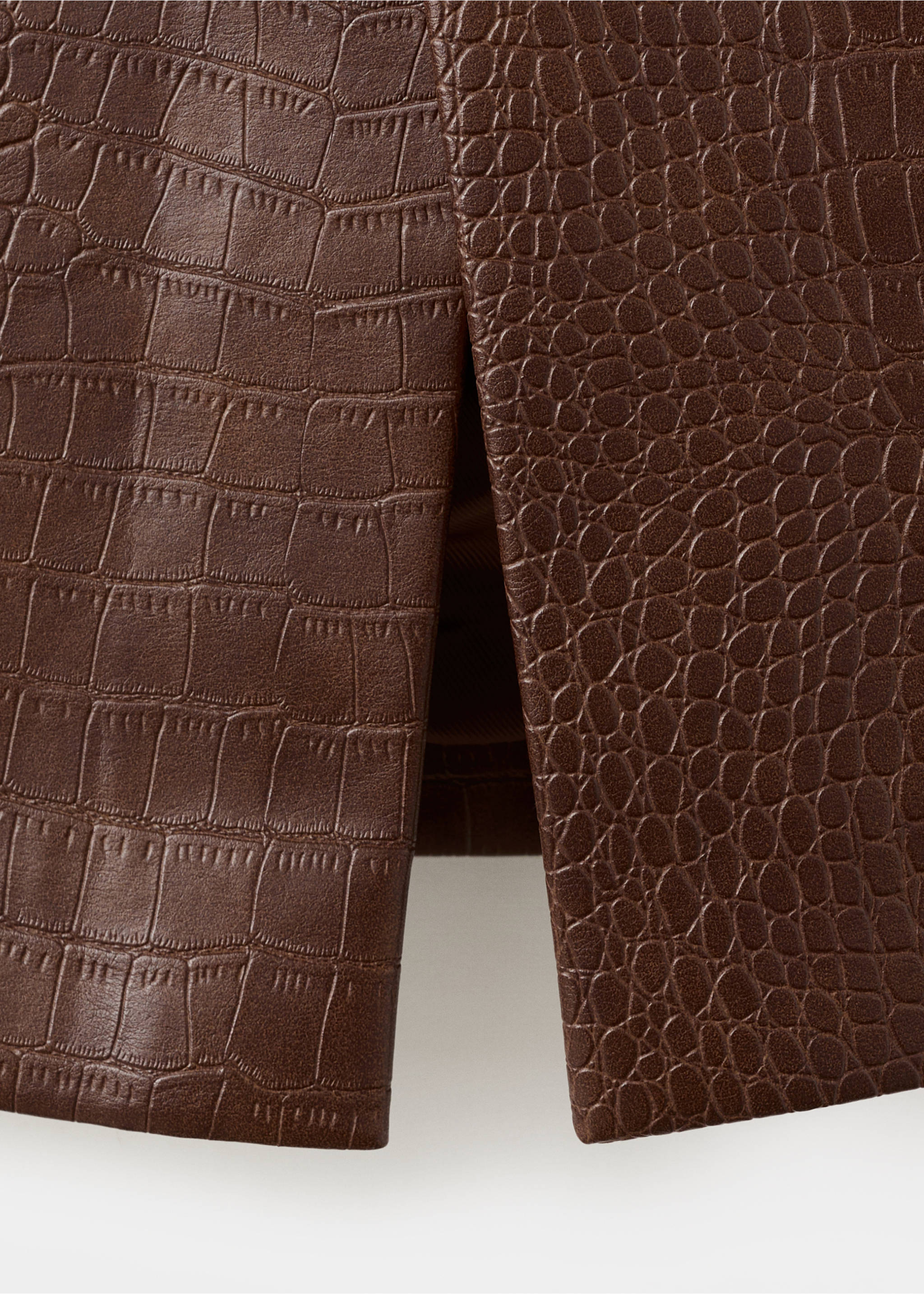 鳄鱼纹中长裙 - null, 褐色. Ref: 27071296-00.