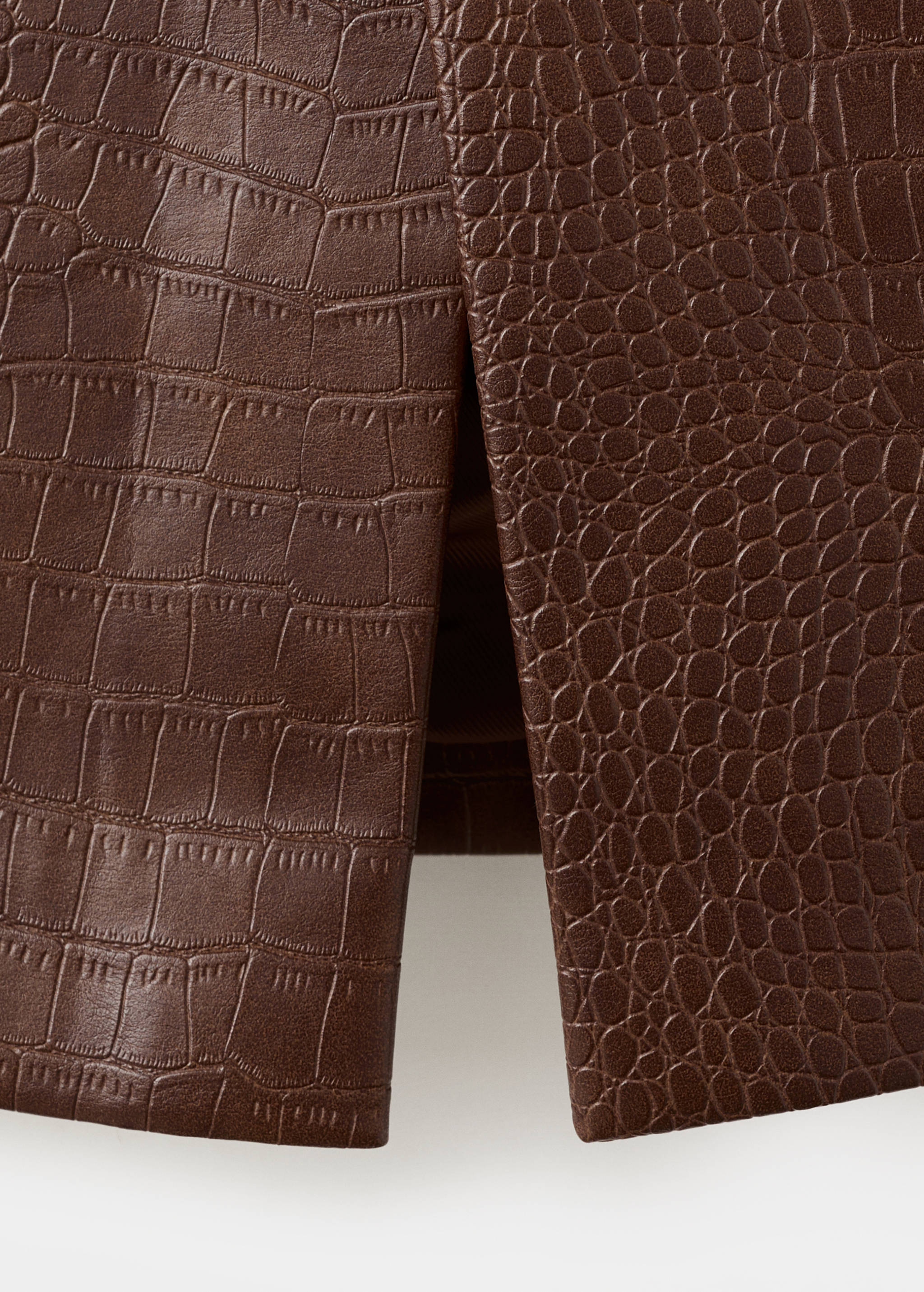 鳄鱼纹中长裙 - null