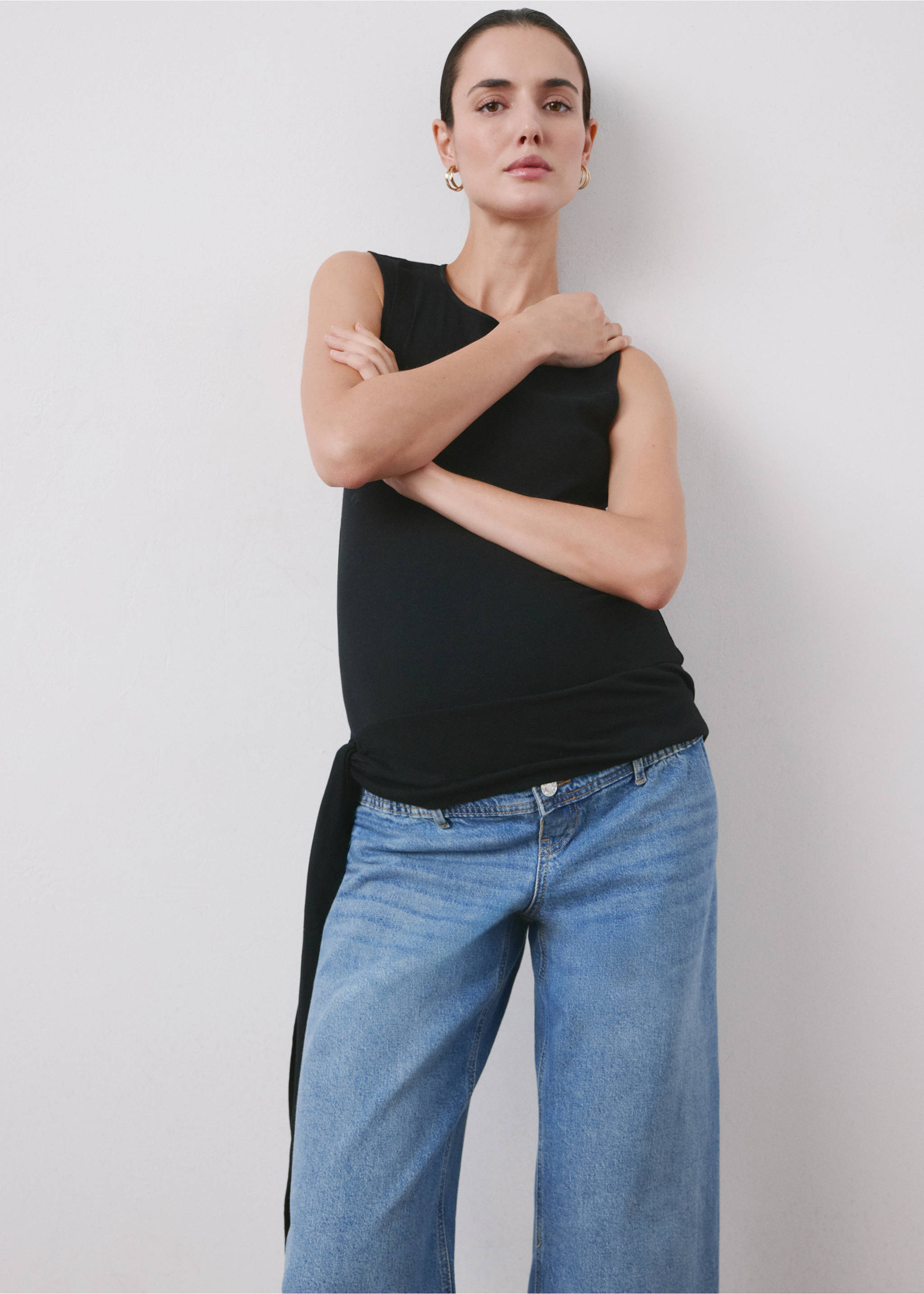 Jeans wide leg premamá - Detalle del artículo 1, Azul medio. Ref: 27071302-00.