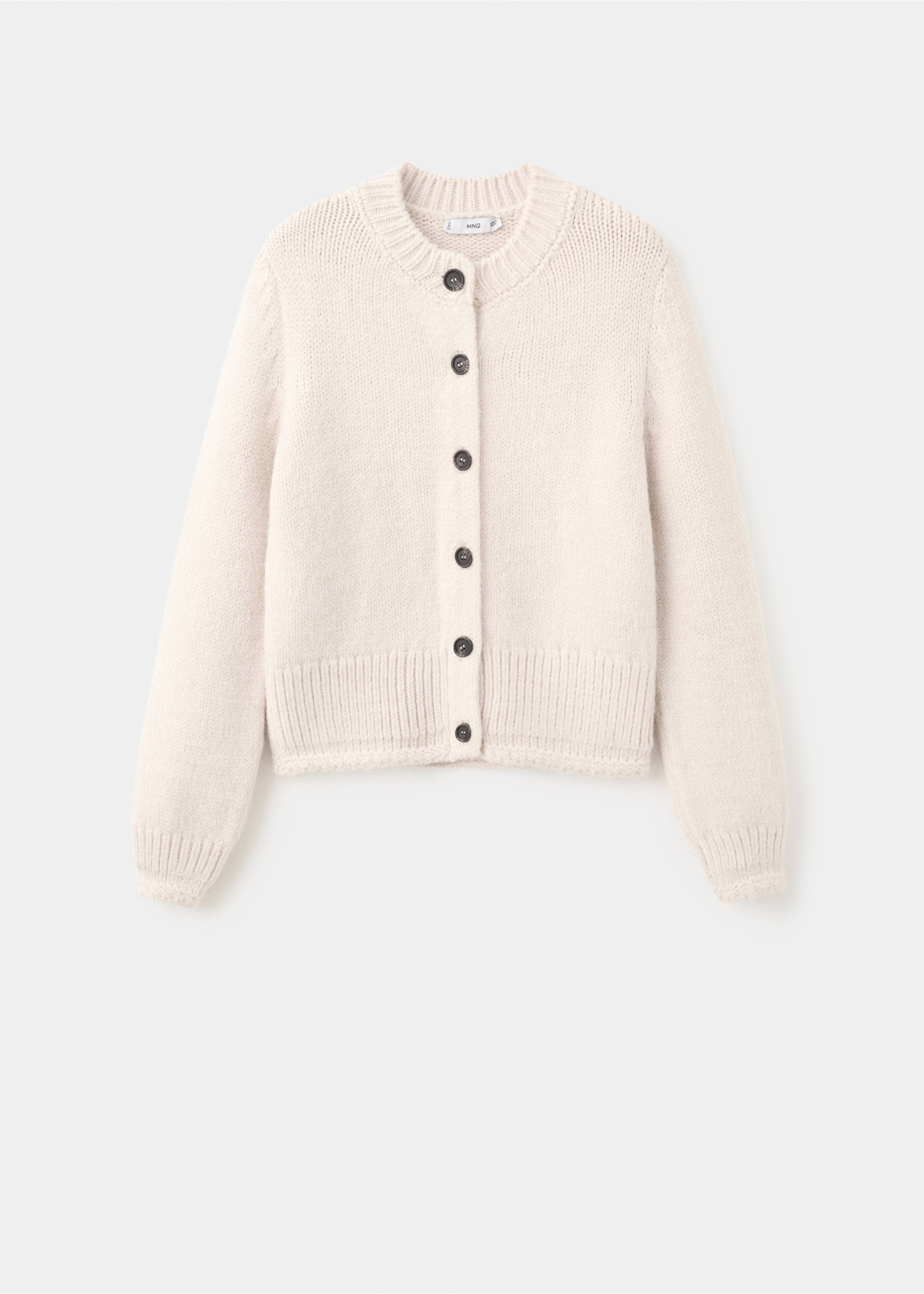 Knitted button cardigan - Article without model, Ecru. Ref: 27071307-00.