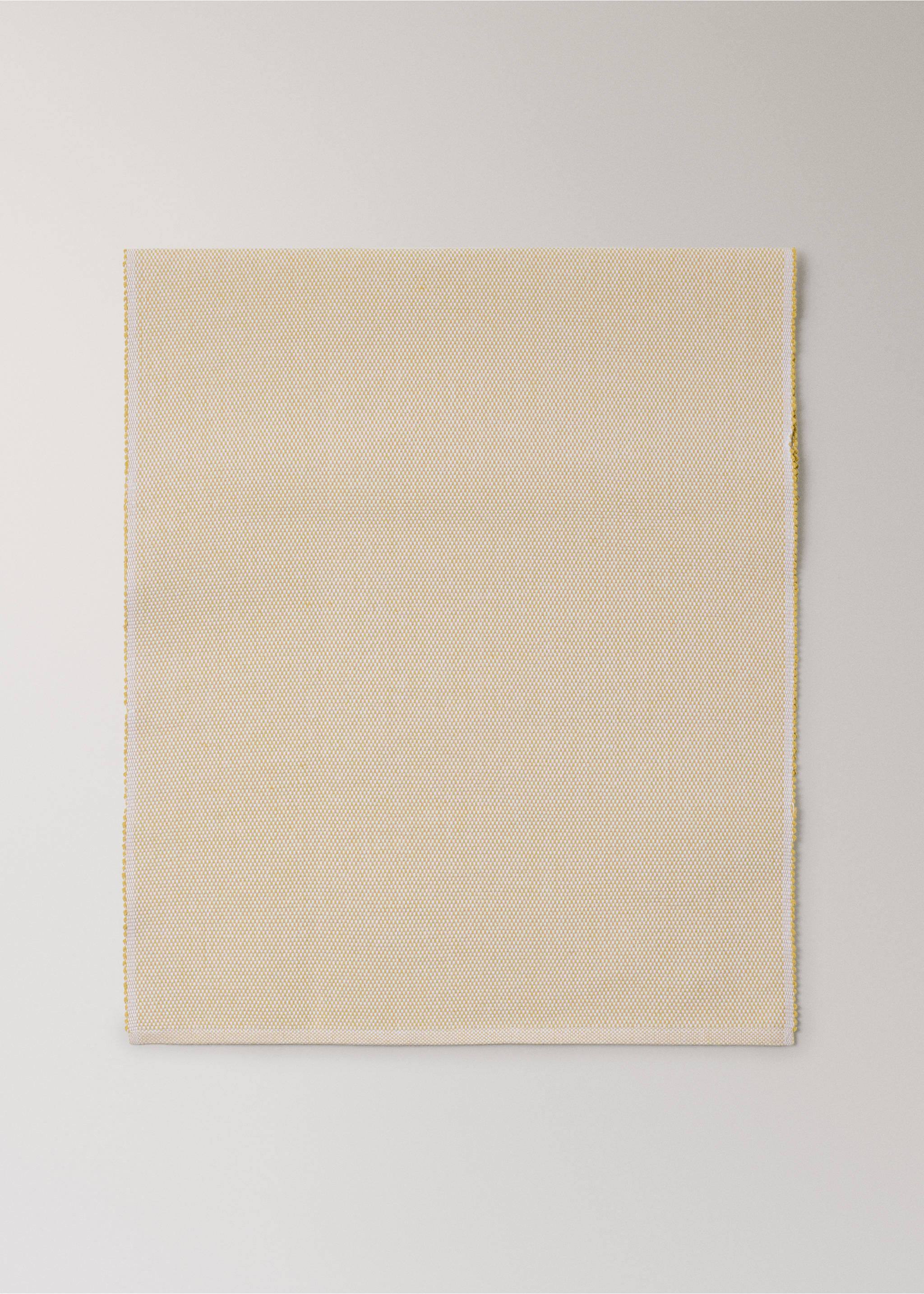 Cotton table runner with melange effect - Article without model, Yellow. Ref: 27071309-00.