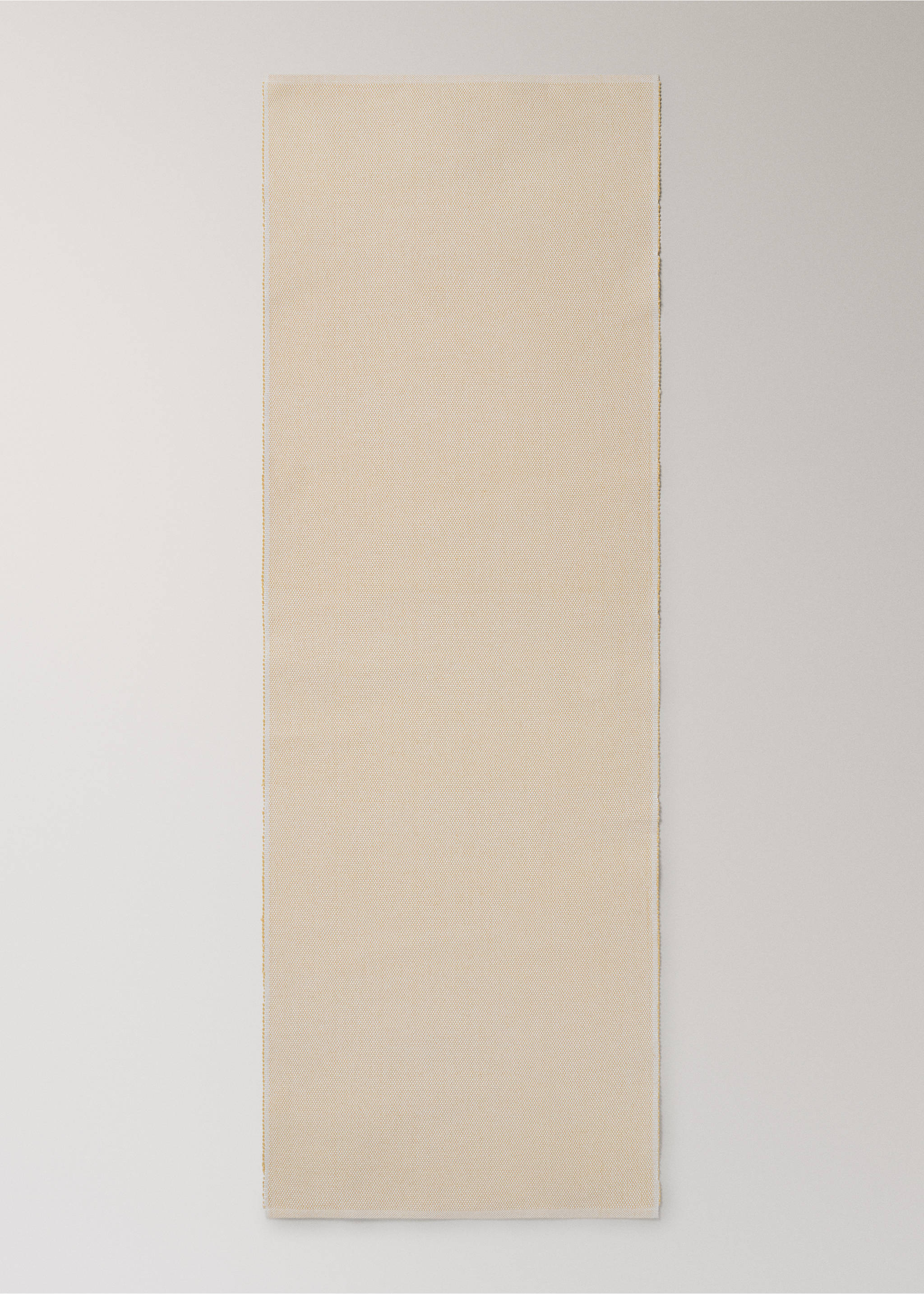 Cotton table runner with melange effect - Details of the article 2, Yellow. Ref: 27071309-00.