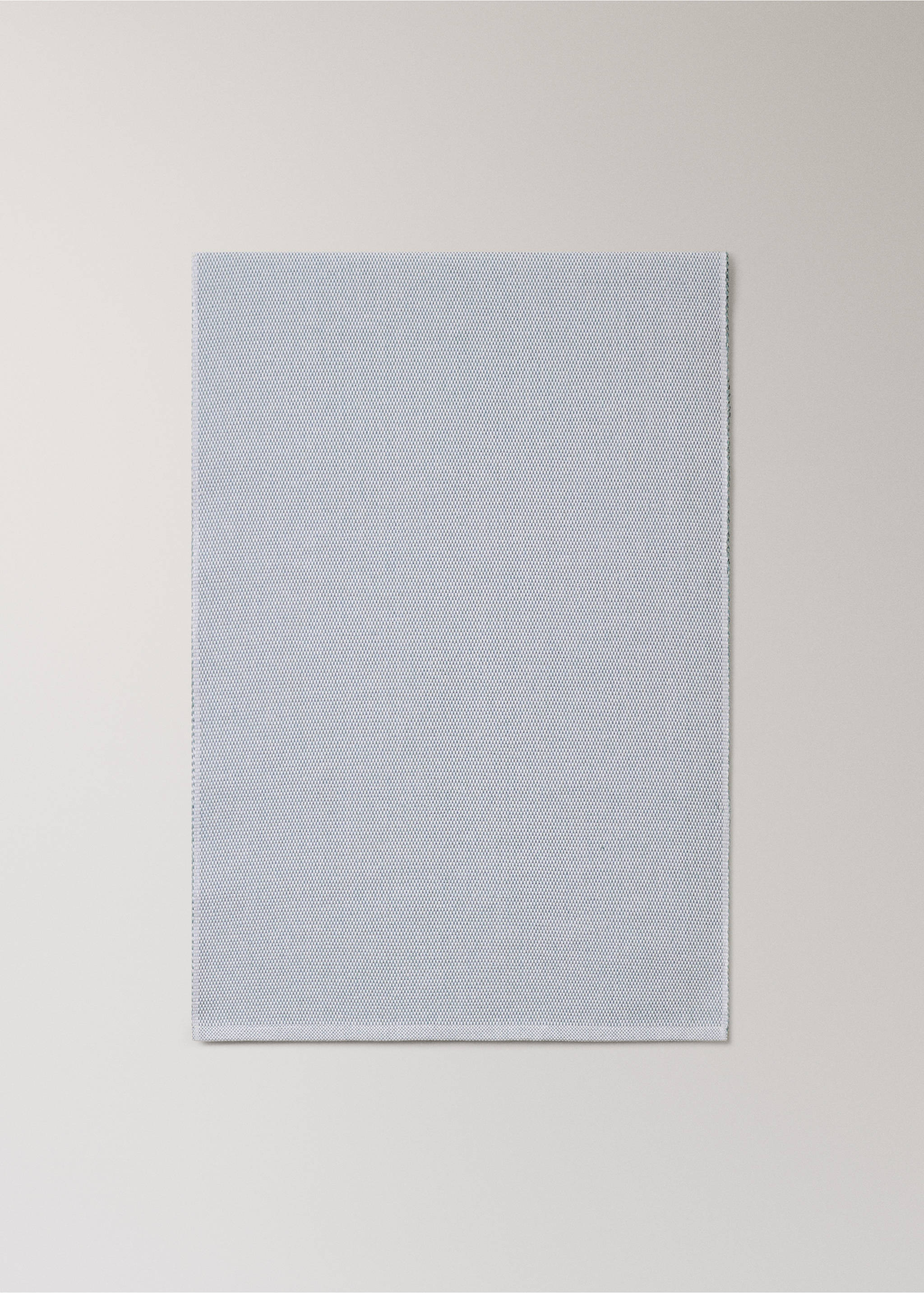 Cotton table runner with melange effect - Article without model, Blue. Ref: 27071309-00.