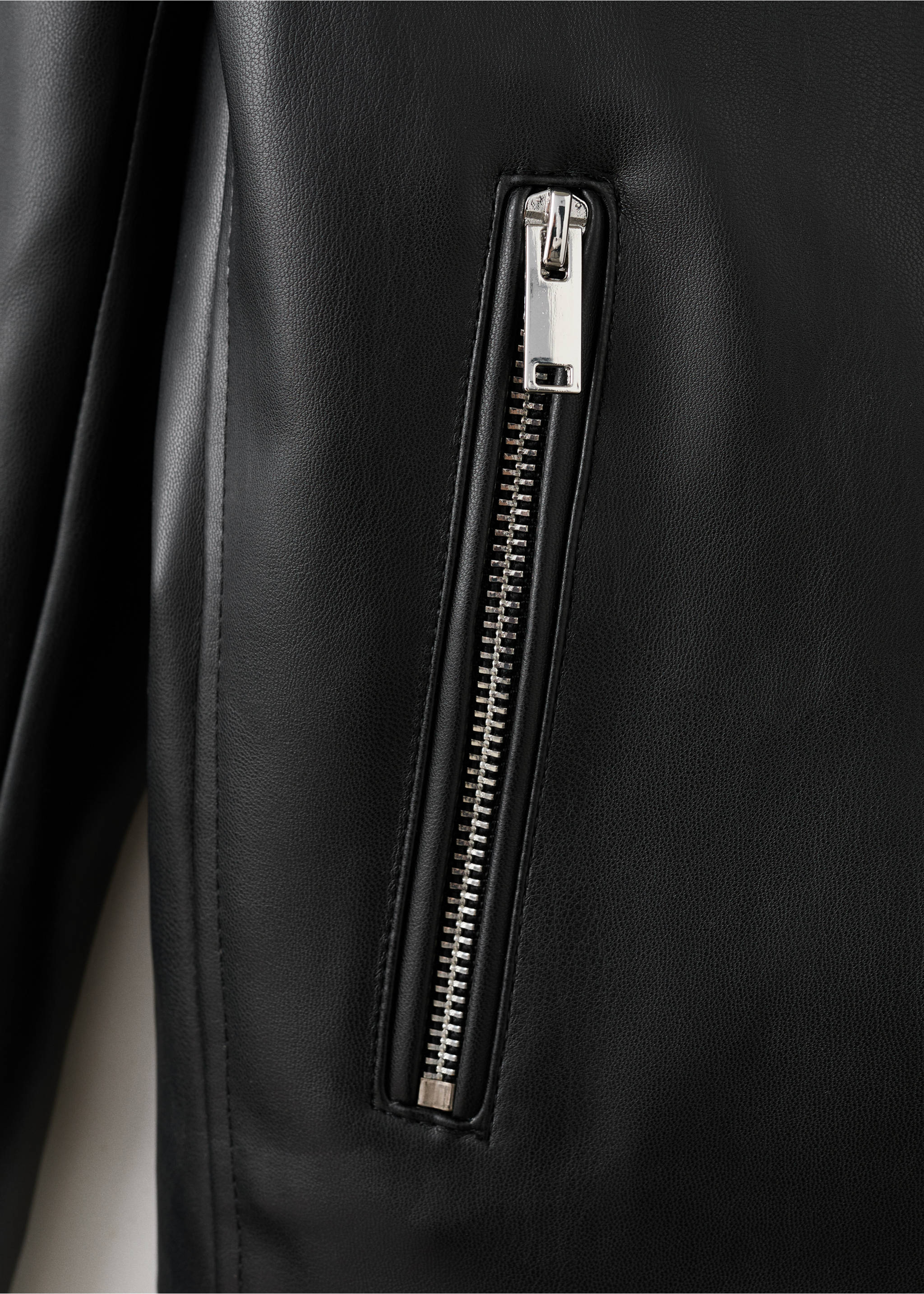 Faux-leather biker jacket - Details of the article 0, Black. Ref: 27071311-00.