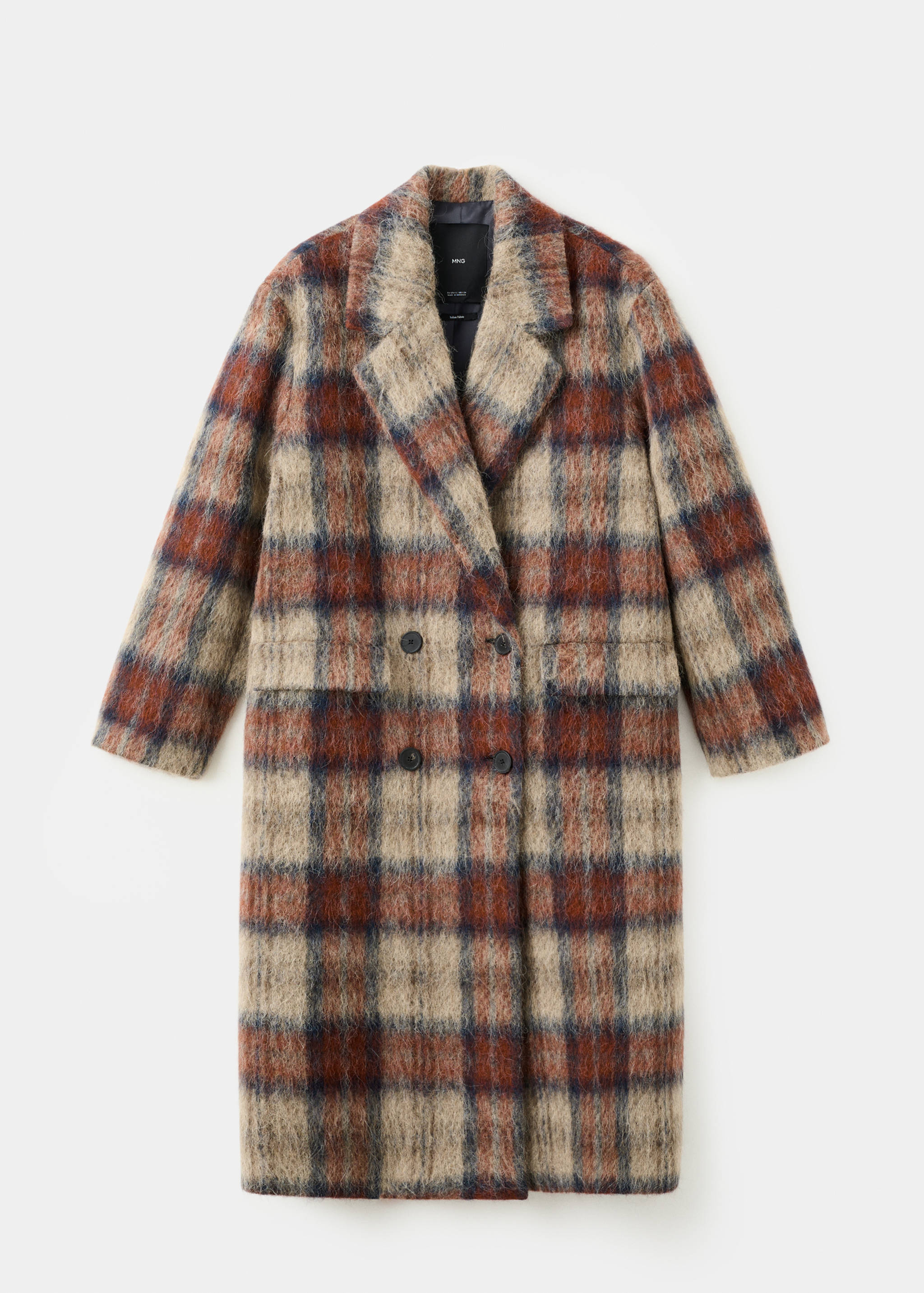 Wool-blend check coat - Article without model