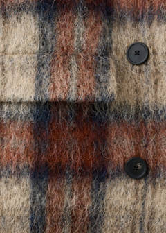 Wool-blend check coat — Beige 8