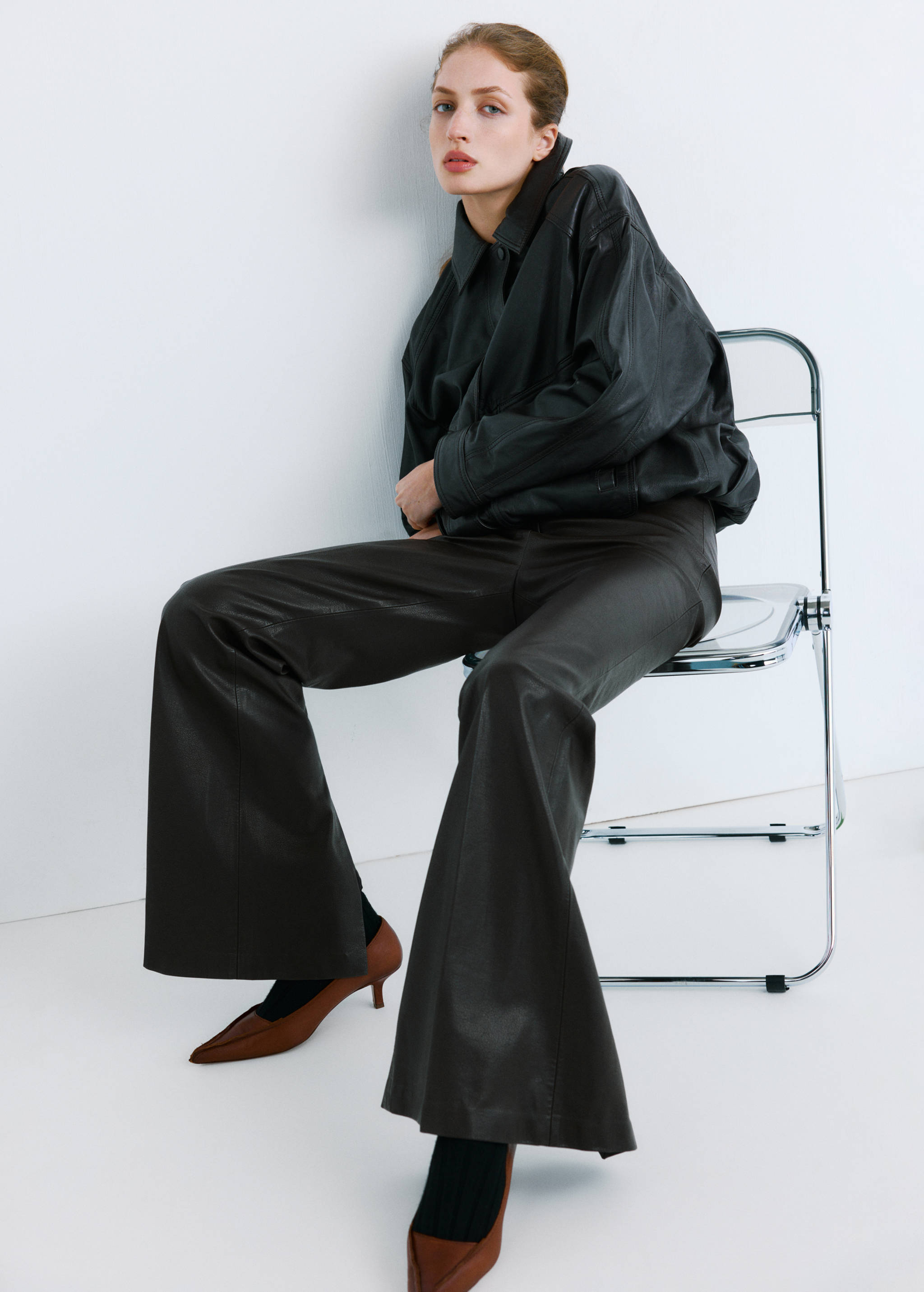 Pantalon large en cuir synthétique - Détail de l'article 1