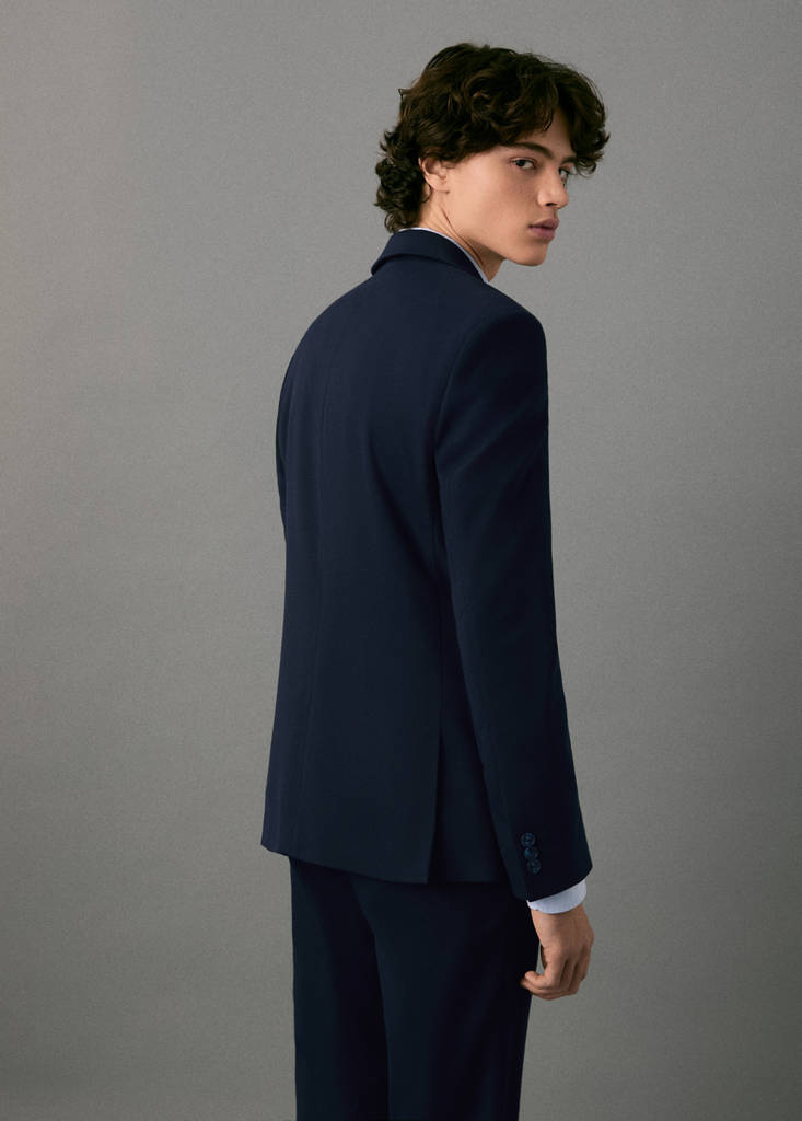 Straight-fit suit jacket — Navy