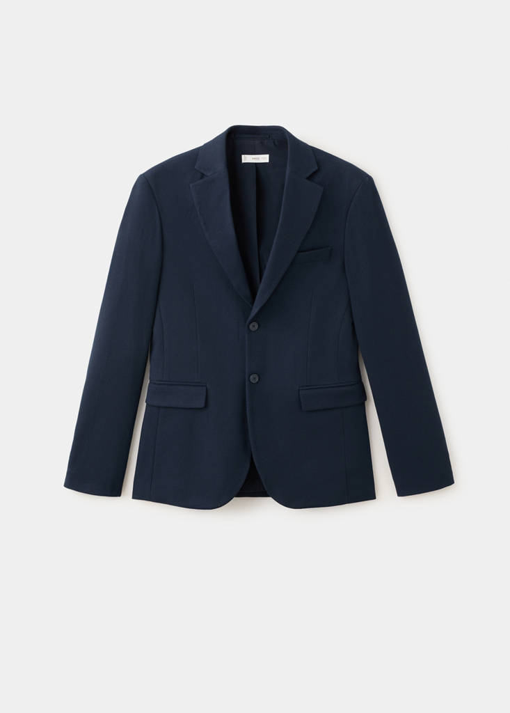 Straight-fit suit jacket — Navy