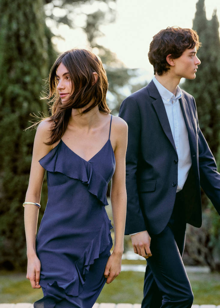 Straight-fit suit jacket — Navy