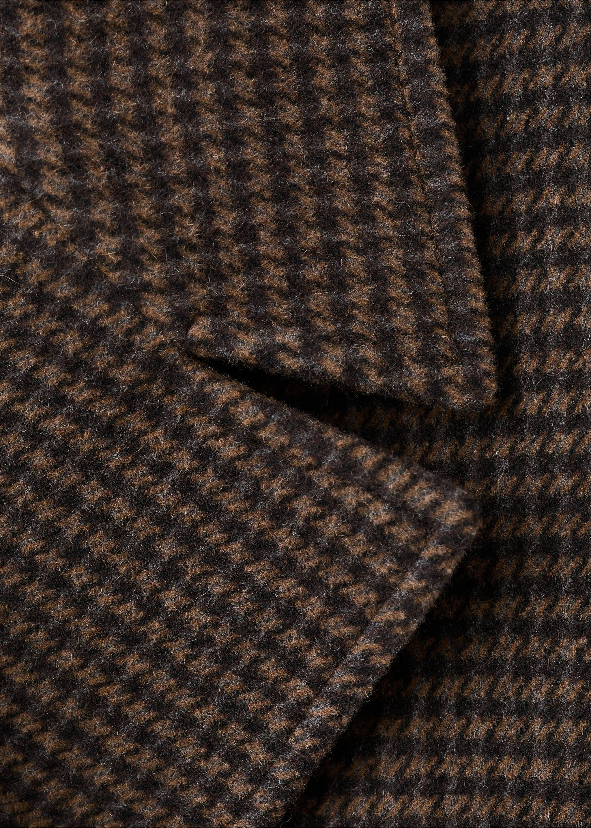 Wool-blend micro-houndstooth coat - Details of the article 0, Brown. Ref: 27071316-00.