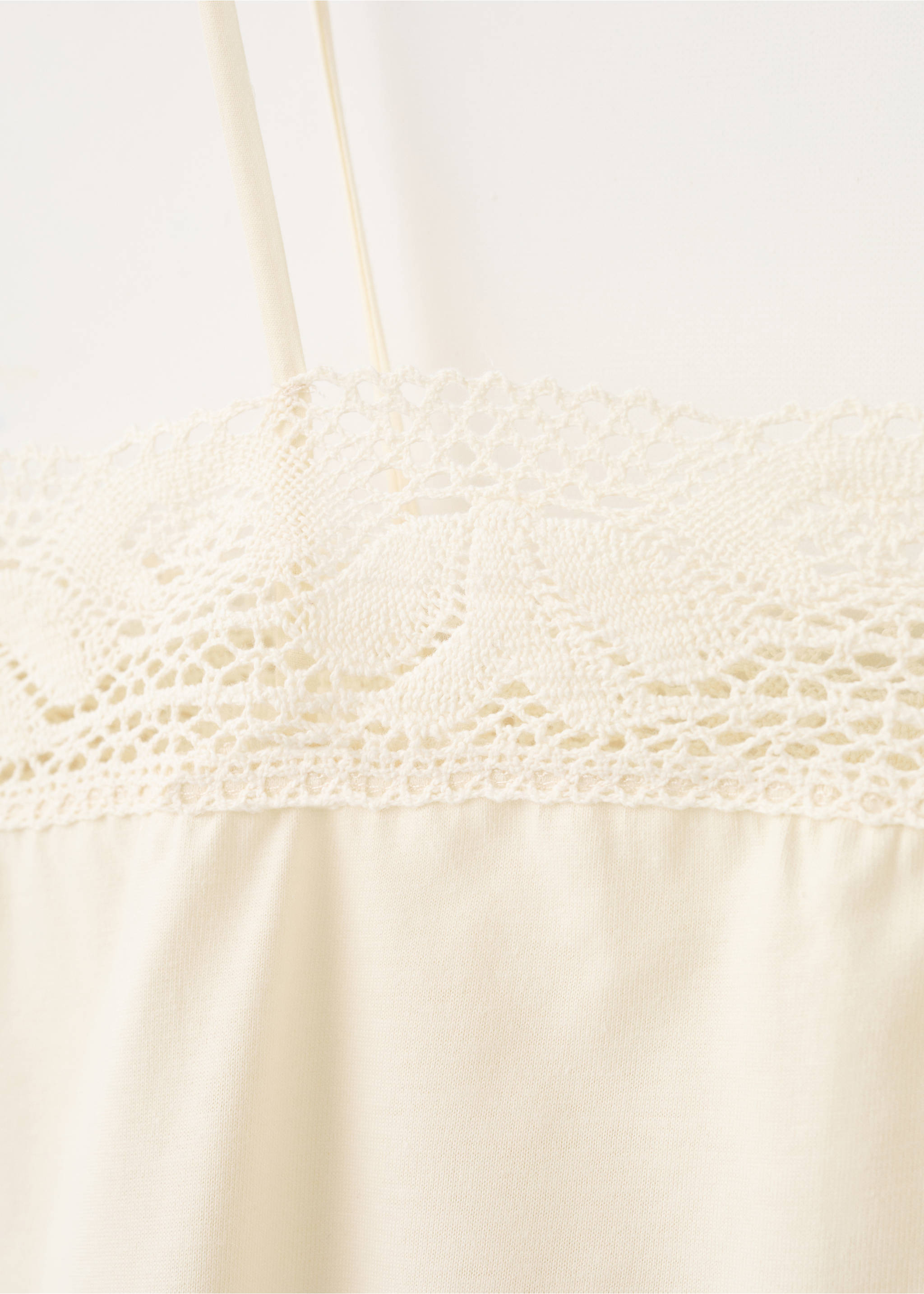 Nattkjole i bomull med blondekant - Artikkeldetalj 0, Pastellgul. Ref: 27071321-00.