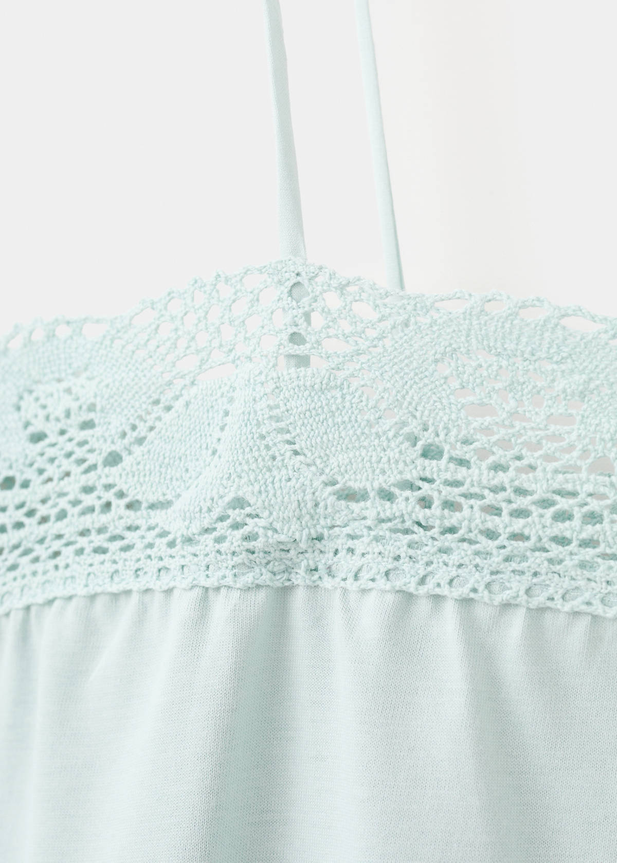 Cotton lace nightgown — Mint Green