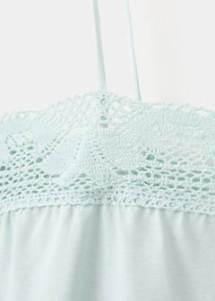 Cotton lace nightgown — Mint Green 8