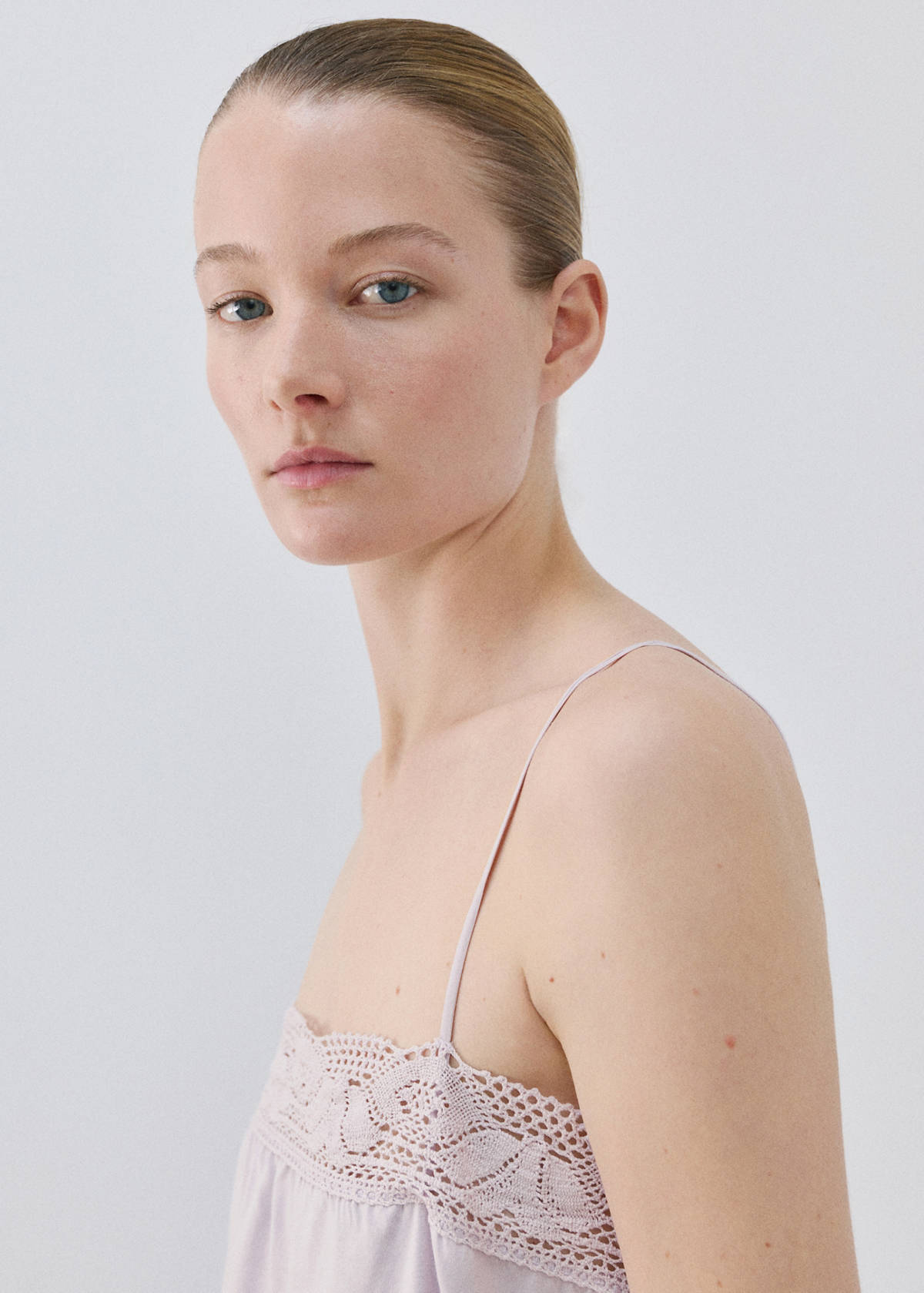 Cotton lace nightgown — Lilac