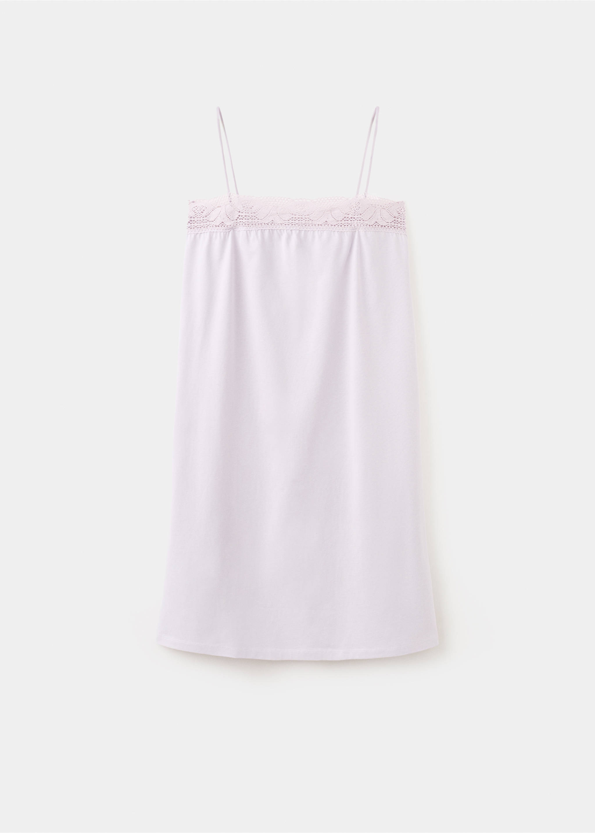 Cămașă de noapte din bumbac cu broderie din dantelă - Articol fără model, Lila. Ref: 27071321-00.