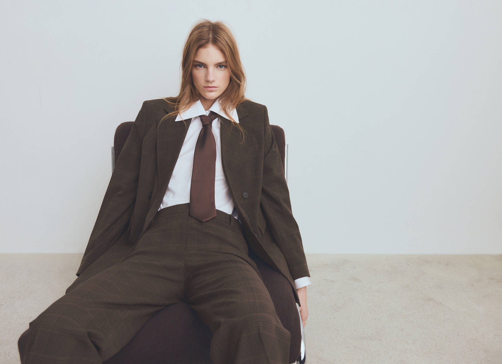 Double-breasted check suit jacket - Panoramic plane