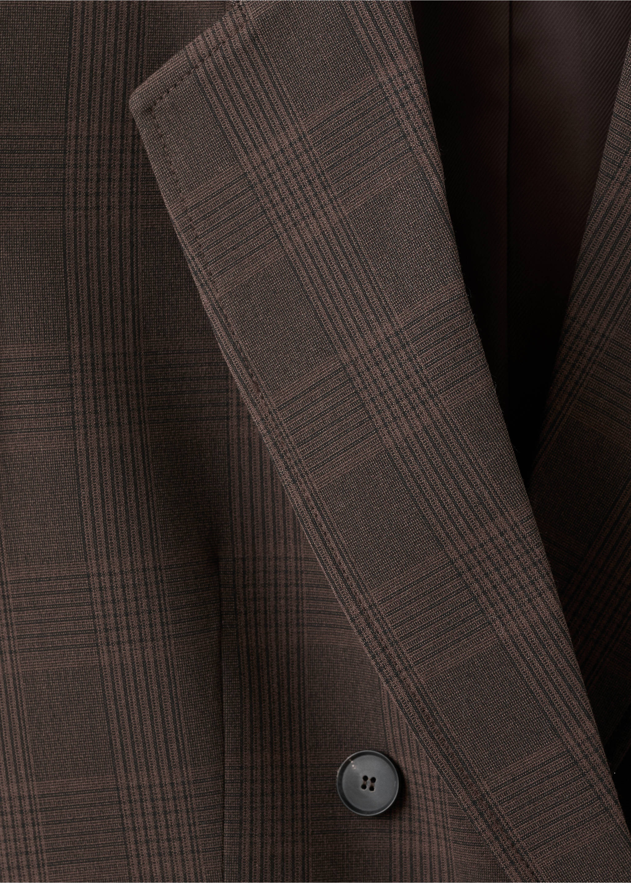 双排扣格纹西装夹克 - null, 褐色. Ref: 27071323-00.