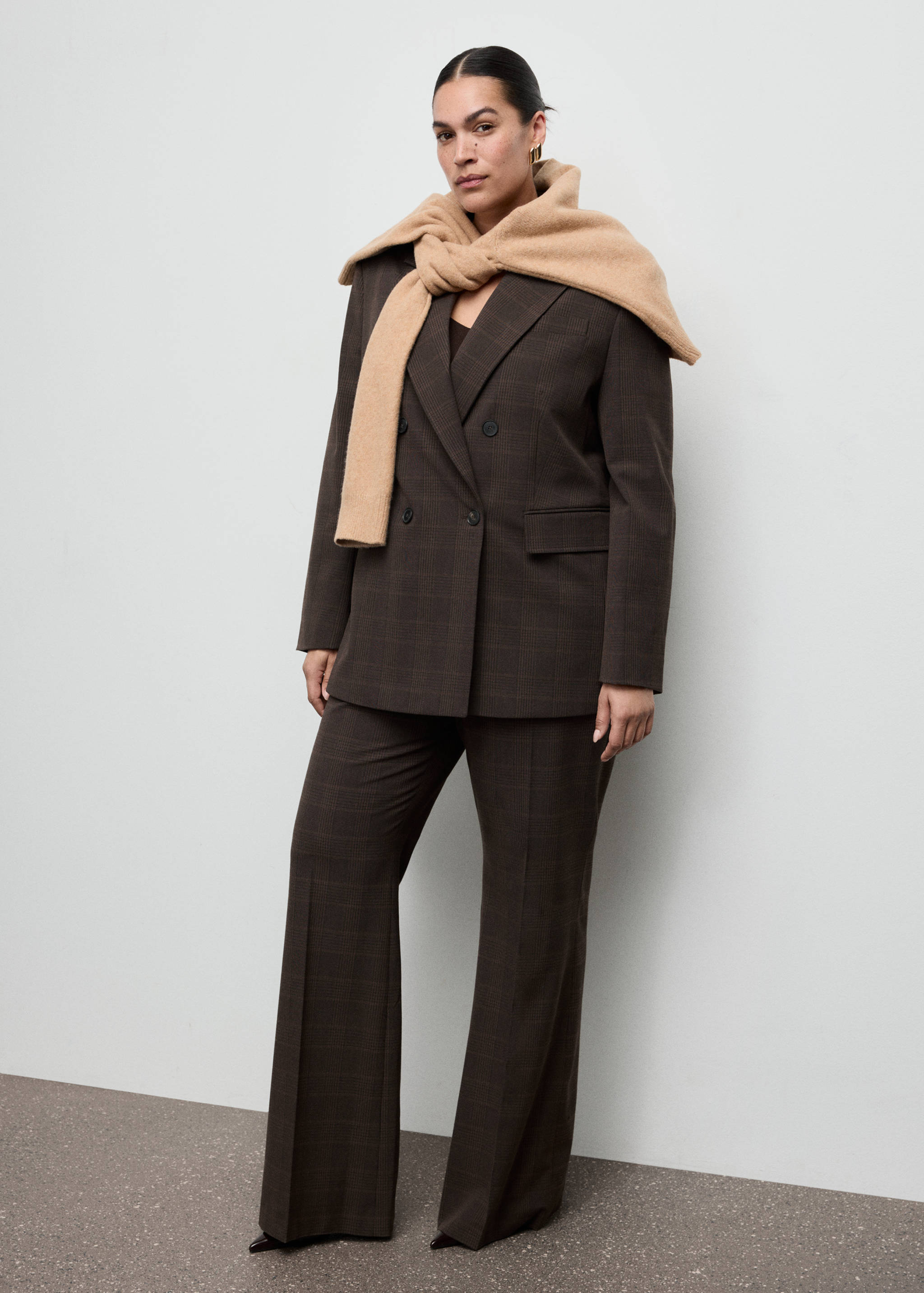 Double-breasted check suit jacket - Details of the article 3