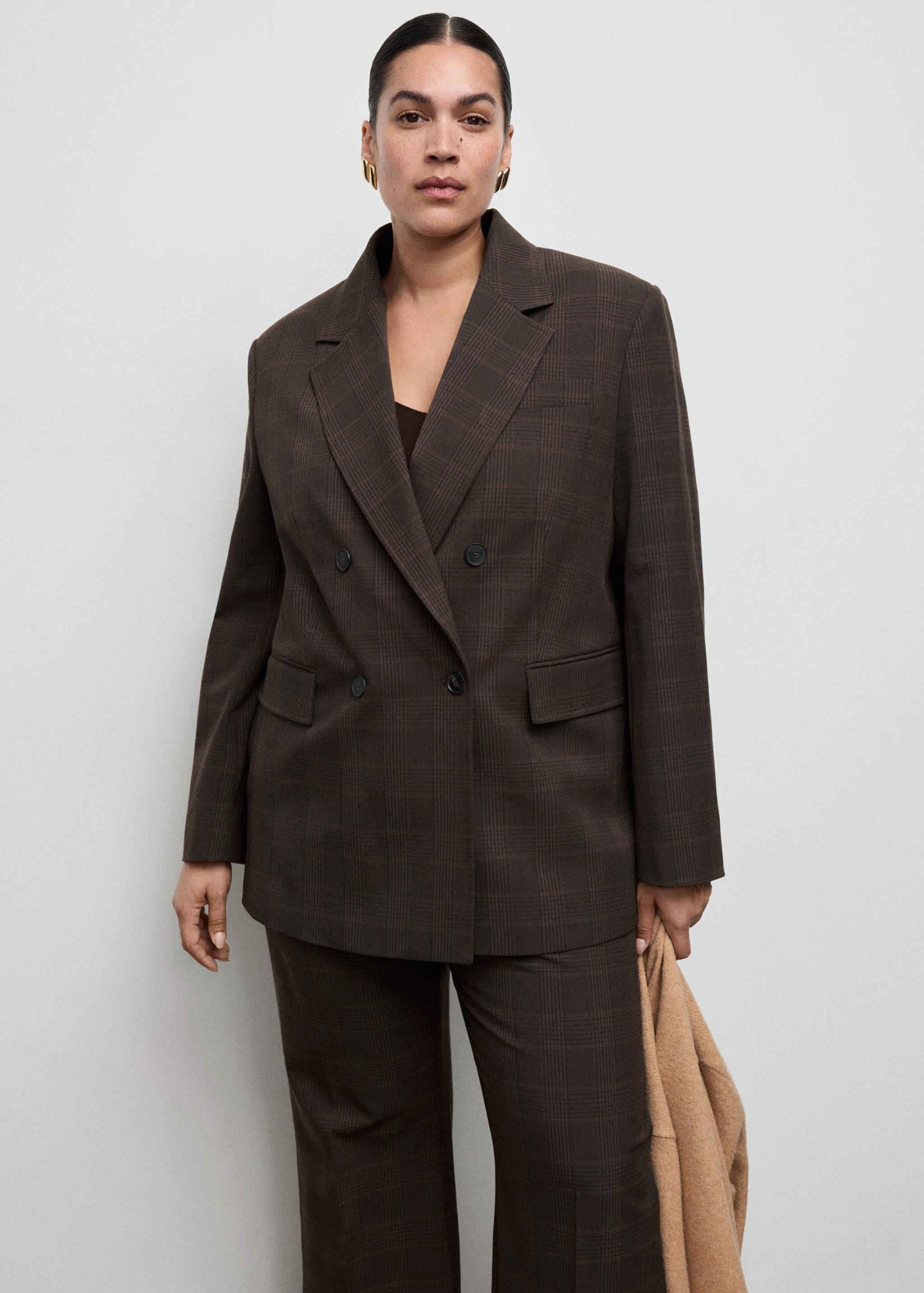 Double-breasted check suit jacket - Details of the article 5