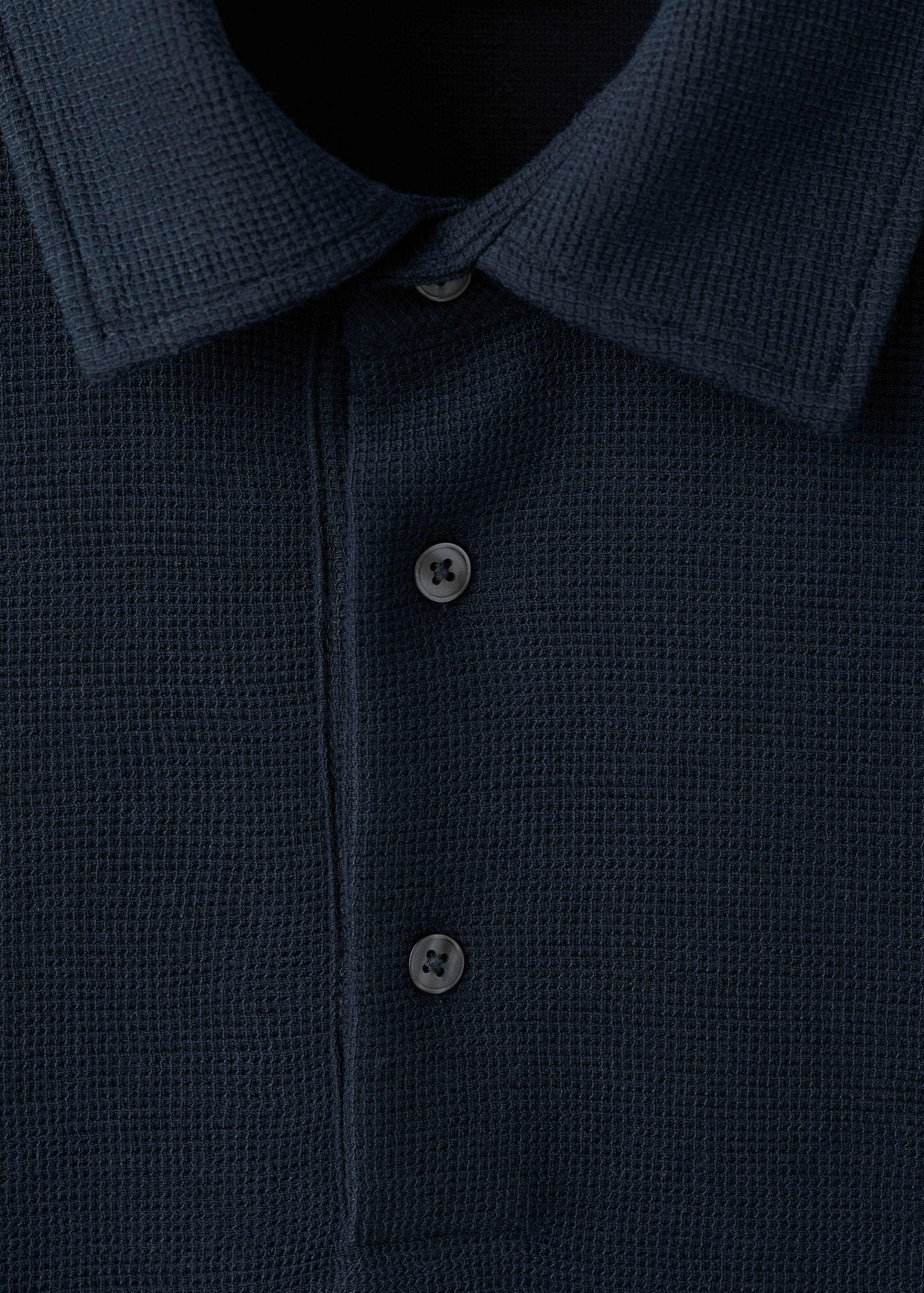 Knitted structured polo sweater - Details of the article 8
